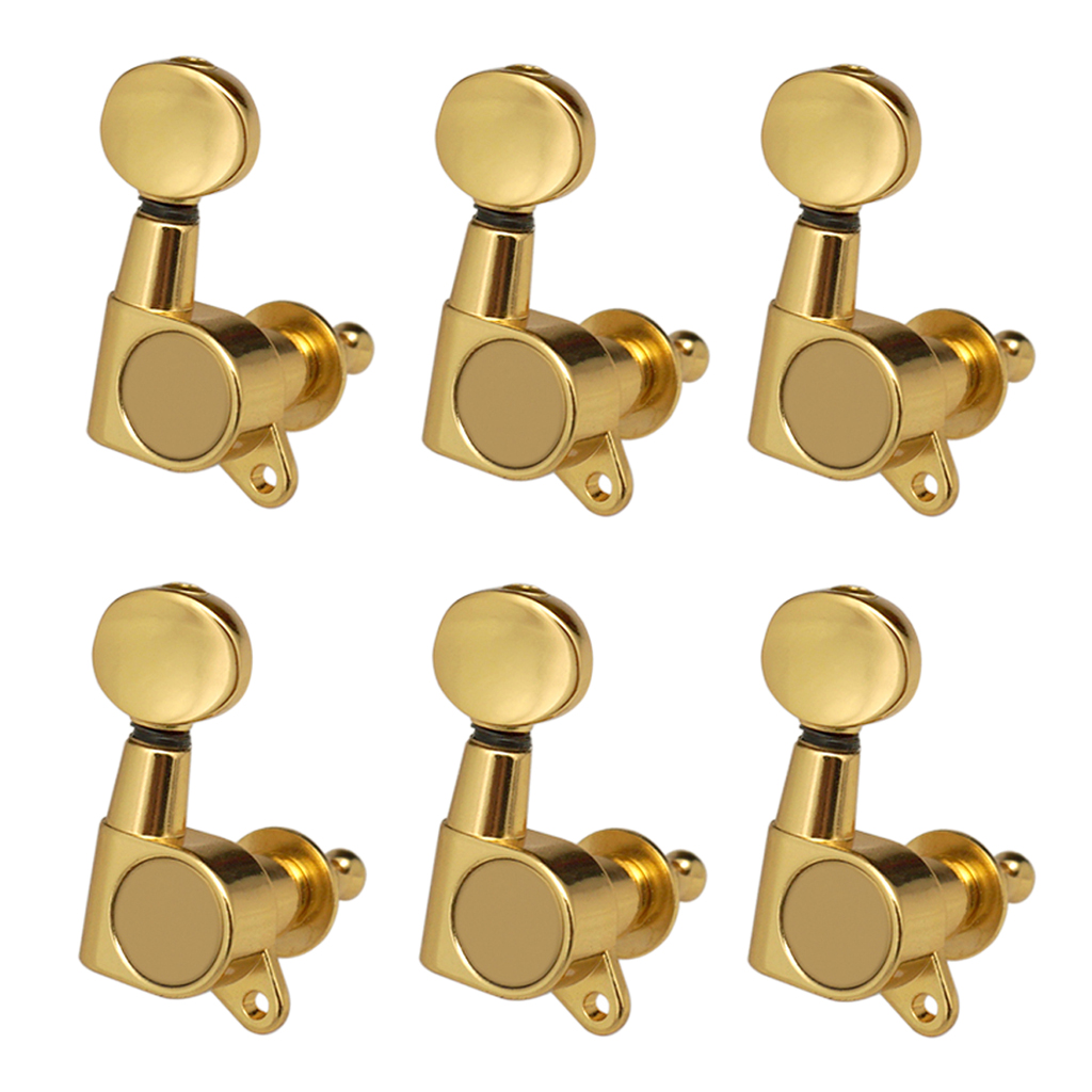 6PCS Guitar String Tuning Pegs Tuners for Acoustic Electric Guitar Musical Instruments 6R Gold