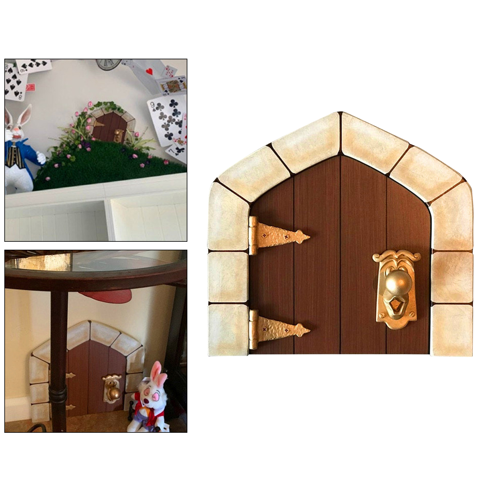 Mini Fairy Door Yard Garden Sculpture Figurine Statues for Kids Room Wall Outdoor Porch Living Room Bedroom Decor