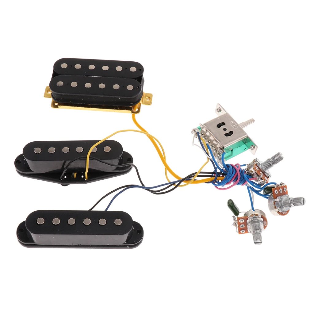 1x Guitar Wiring Harness Kit SSS Pickup Humbucker For ST Electric Guitars