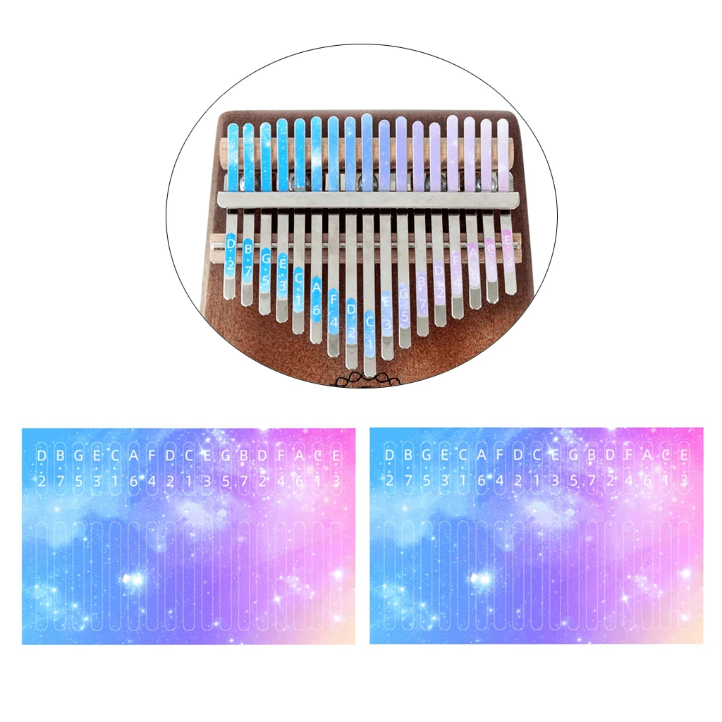 2pcs Kalimba Scale Note Key Sticker Music Accs for Learner Musical Gift