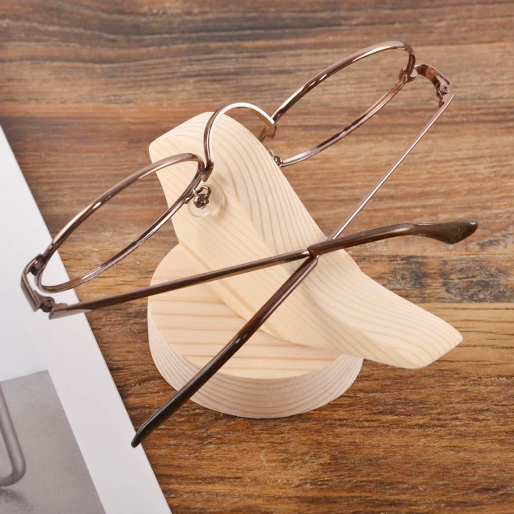 Bird Shaped Wood Sunglasses Eyeglass Rack Display Stand Holder Organizer Home Office Decor