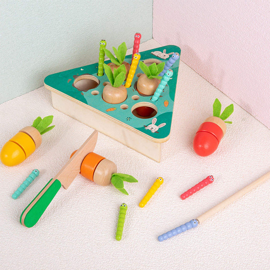 Montessori Wooden Toys Early Educational Toys Catching Insects for Baby Boys Girls Holiday Gifts