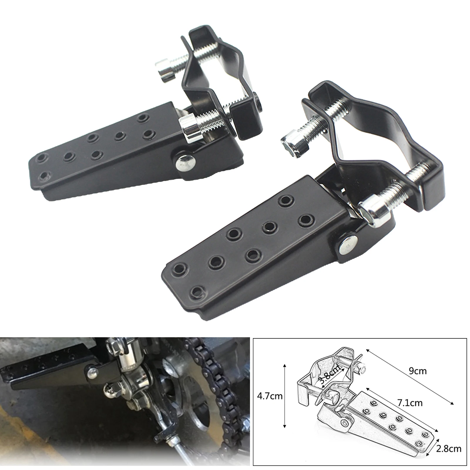 1Pair Motorcycle Footrests Pedals 25mm-30mm Accessory Spare Parts Durable