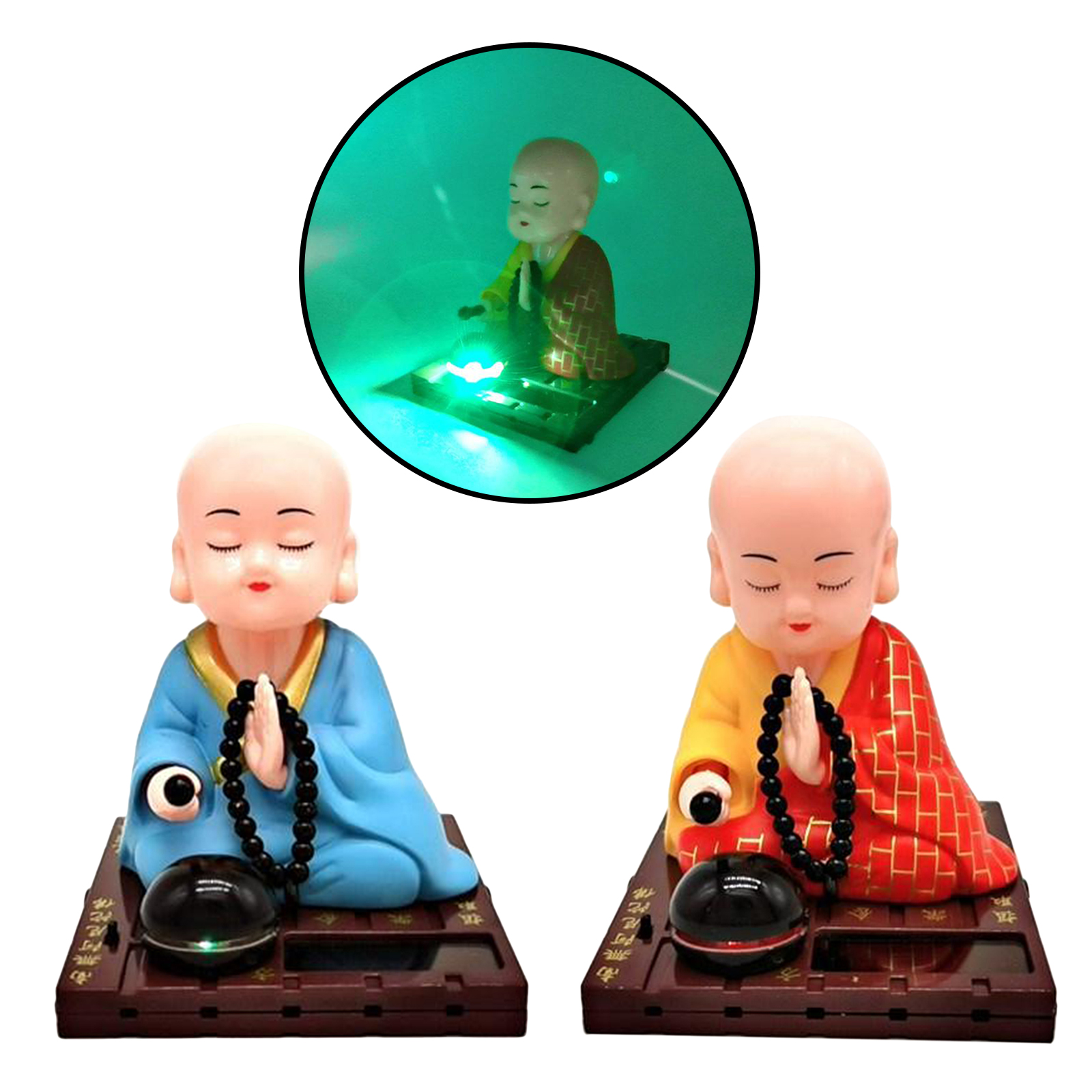 Buddhist Monk Solar Pal The President- Dancing Solar Toy - Car Desktop Office - Fun Toy, 7x7x9cm/2.75x2.75x3.54inch