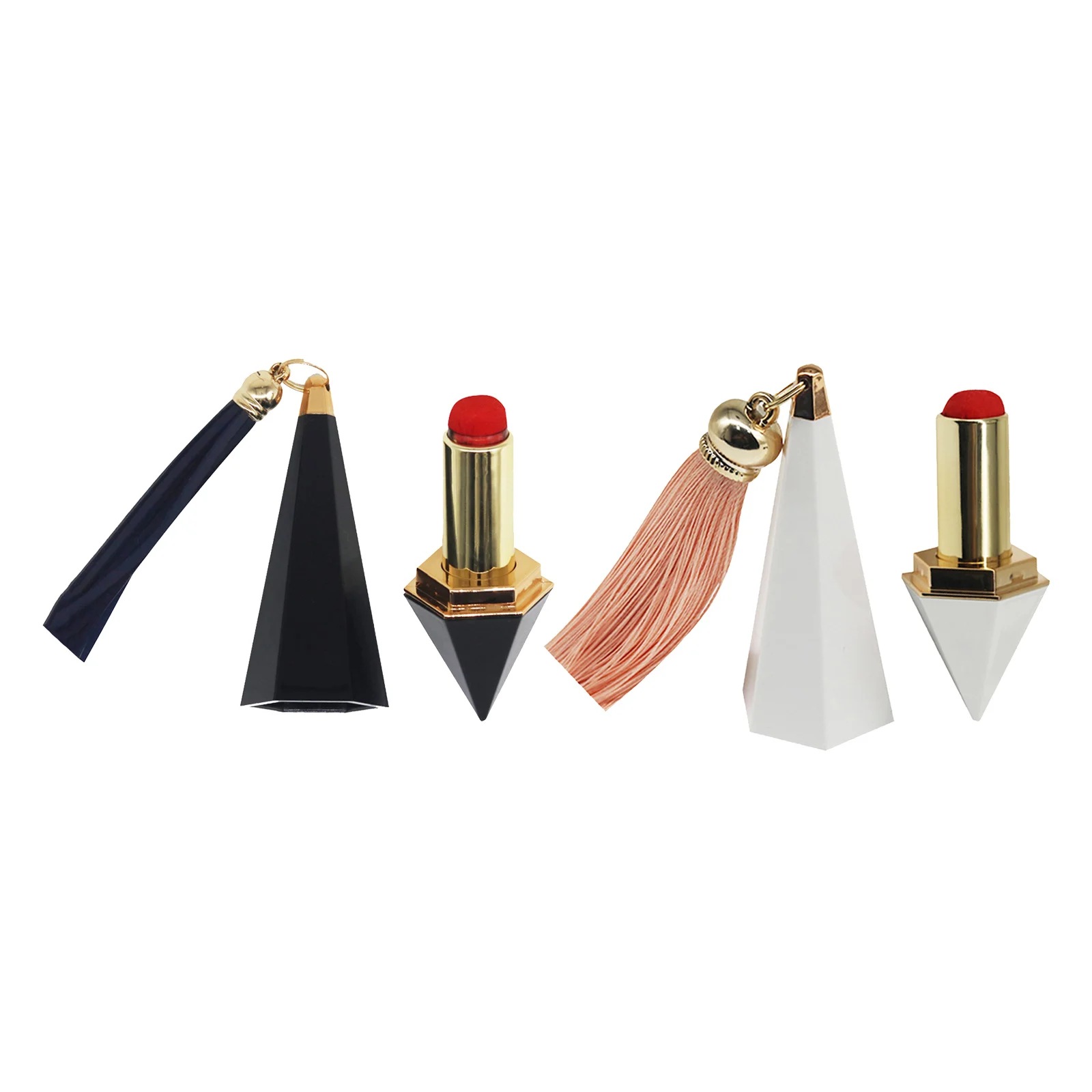 Retractable Pincushion Decorative Lipstick Shaped Needlework Pin Cushion Holder Needles Case Storage Tube Carrier with Tassel
