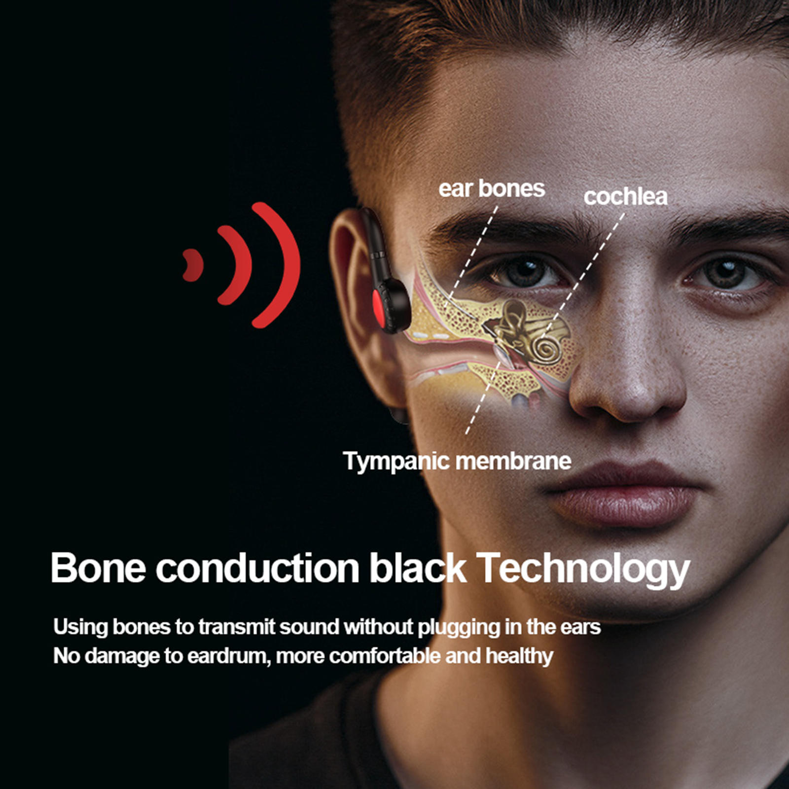 Bone Conduction Headphones 170mAh Ear Hook Style Headset Earphone NFC Function Earbuds Waterproof for Driving Swimming Fitness