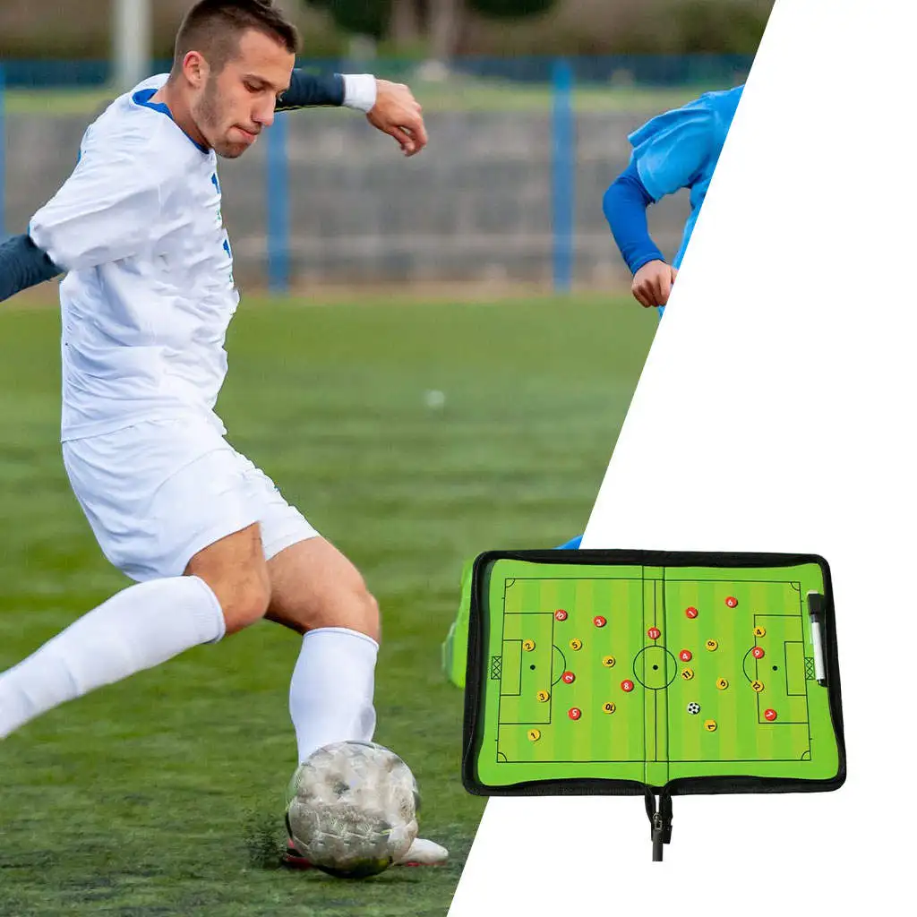 Football Coaching Board Coaches Clipboard Magnetic Board Kit with Marker Pen and Zipper Bag