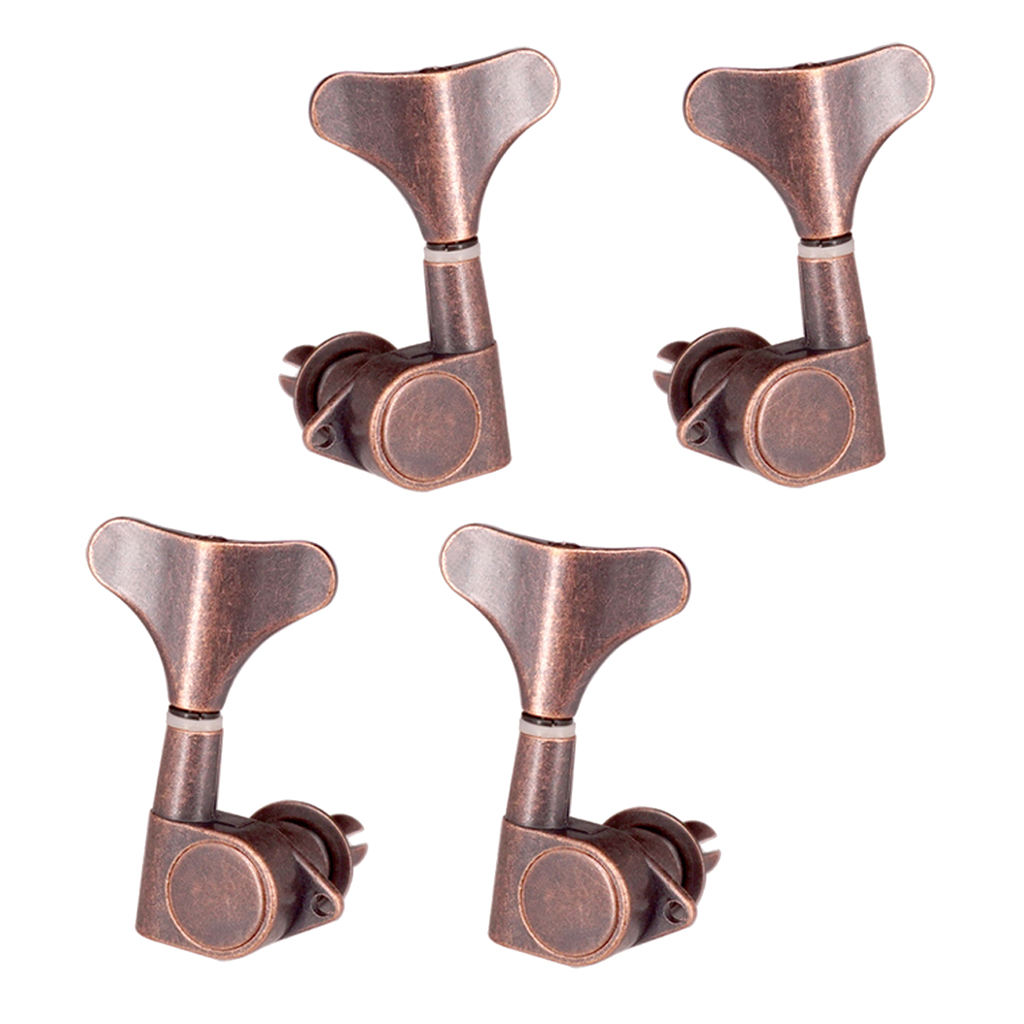 Fish Tail Buttons Bass String Tuners Pegs keys Machine Heads 2L2R Red Bronze for electric acoustic folk guitar