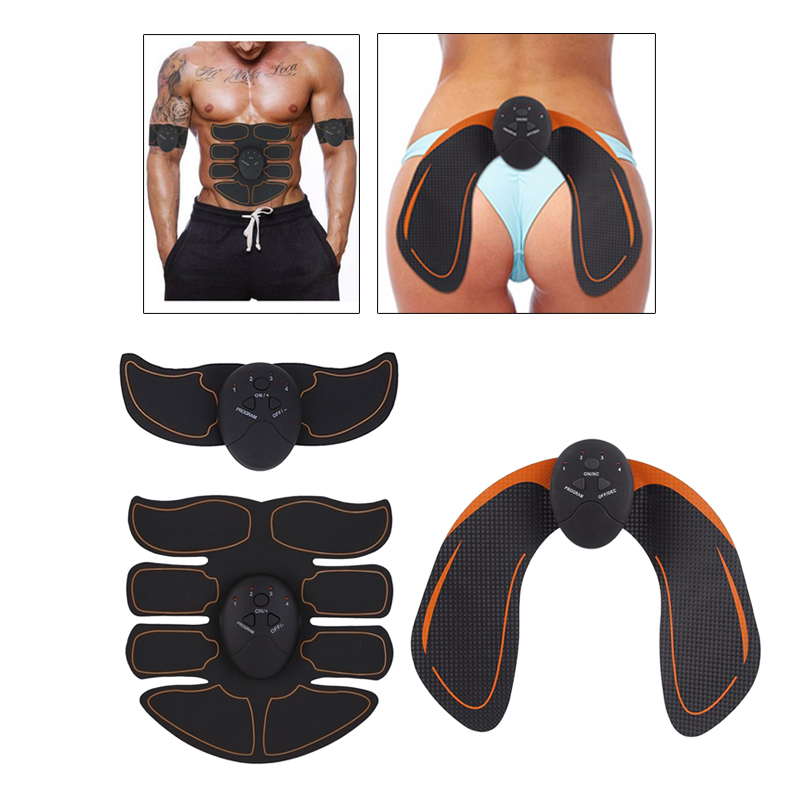 3pcs EMS Wireless Electric Muscle Stimulator ABS  Abdominal Arm Hip Buttocks Trainer Smart Fitness Equipment Slimming Massager