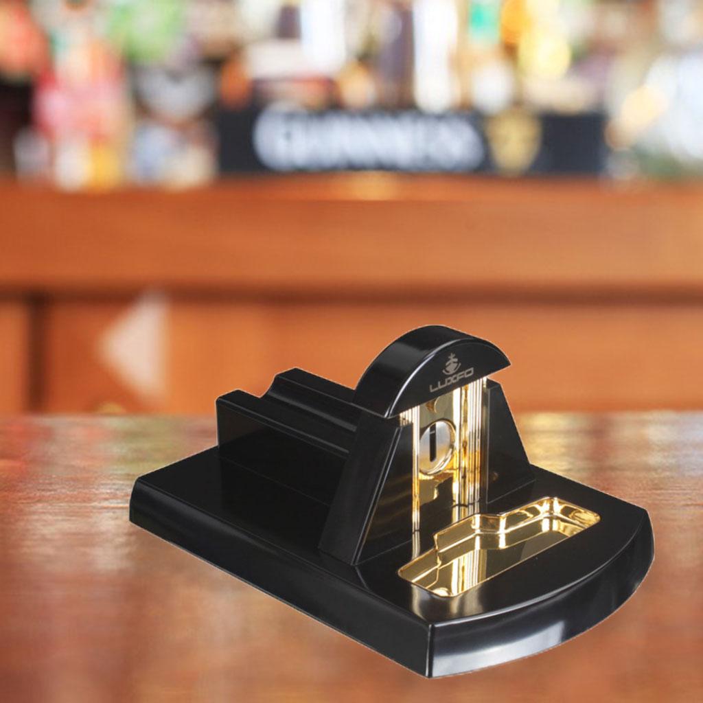 Exquisite Desktop Cigar Cutter Guillotine Single Blade Smooth Thicker Cigar Puncher for Cigar Accessories Black Adults Present