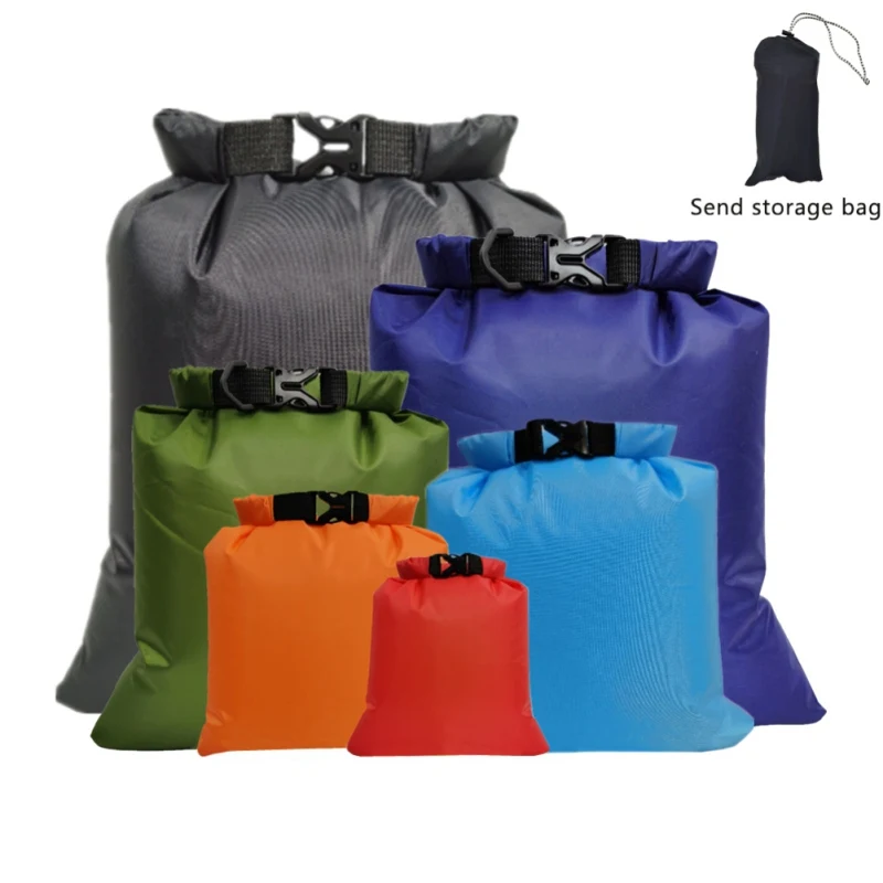 6PCS Waterproof Dry Bag Pack Sack Swimming Rafting Kayaking Floating Storage US 