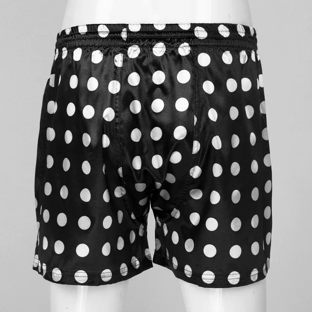 MSemis Men's Satin Lips Heart Printed Boxer Shorts Summer Lounge