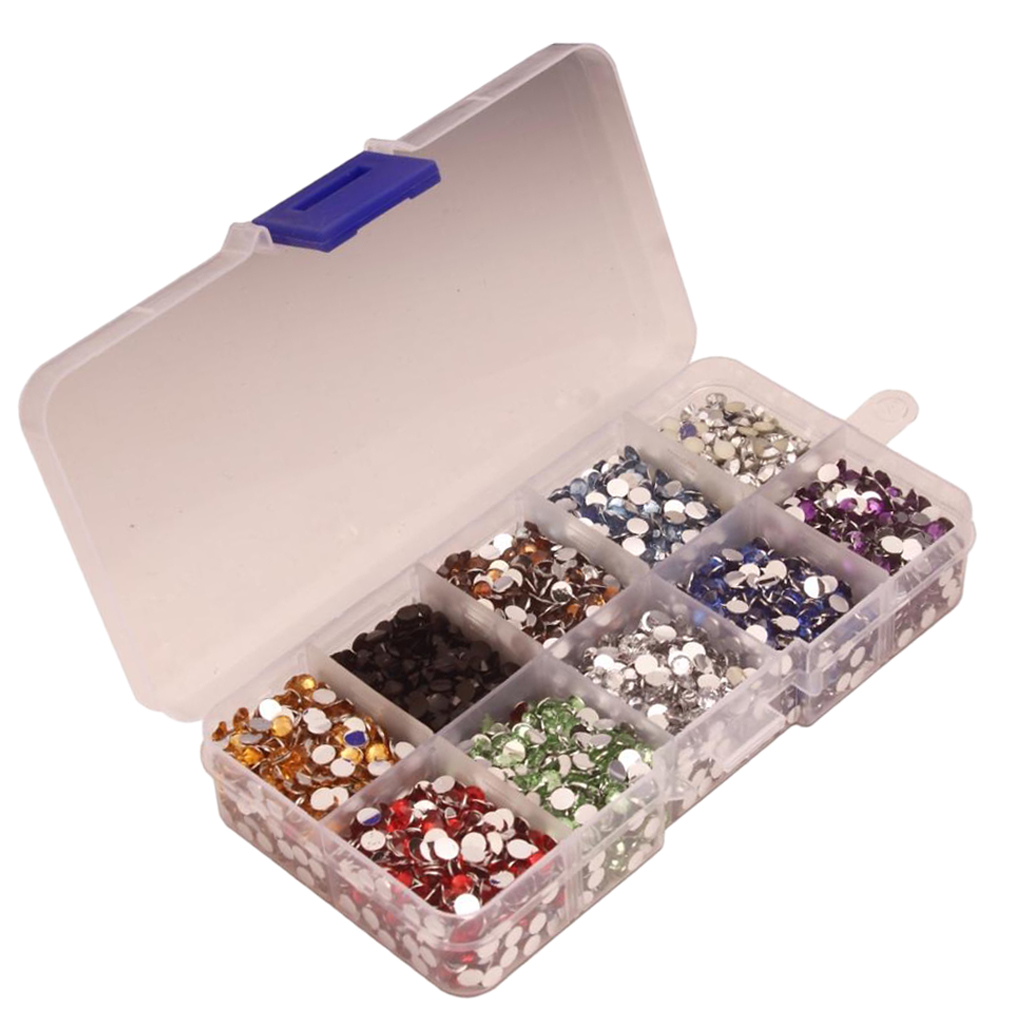 9000Pcs Nail Crystals Flatback Rhinestones Round Beads Flatback Glass Charms Gem Stones for Crafting