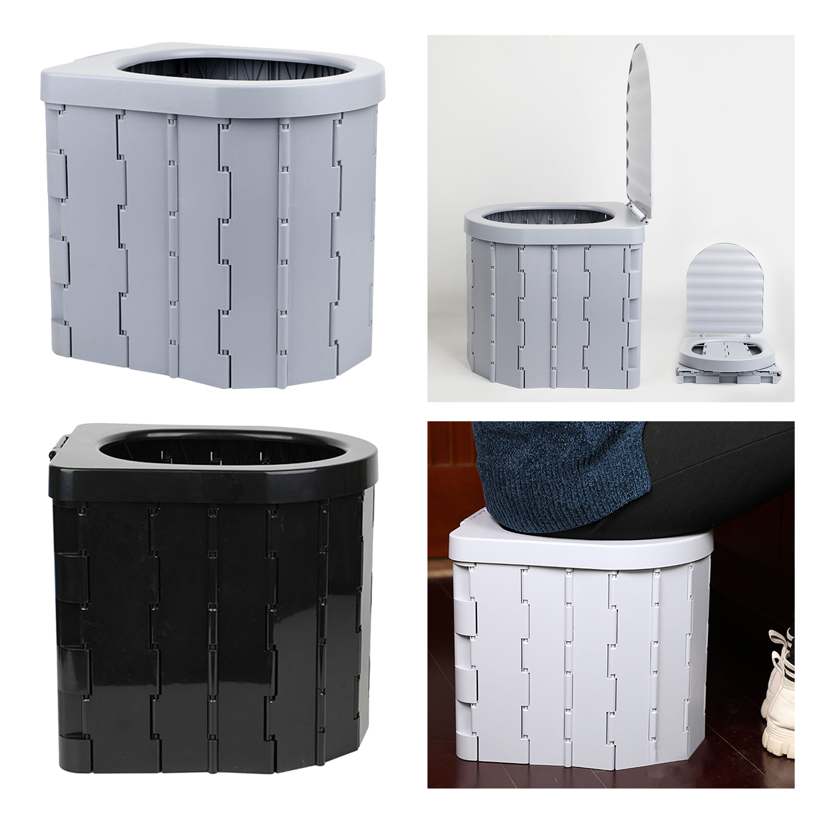 Outdoor Portable Toilet Folding Travel Commode Toilet Seat ABS Plastic Car Multiple Function Toilet Home Storage Stool