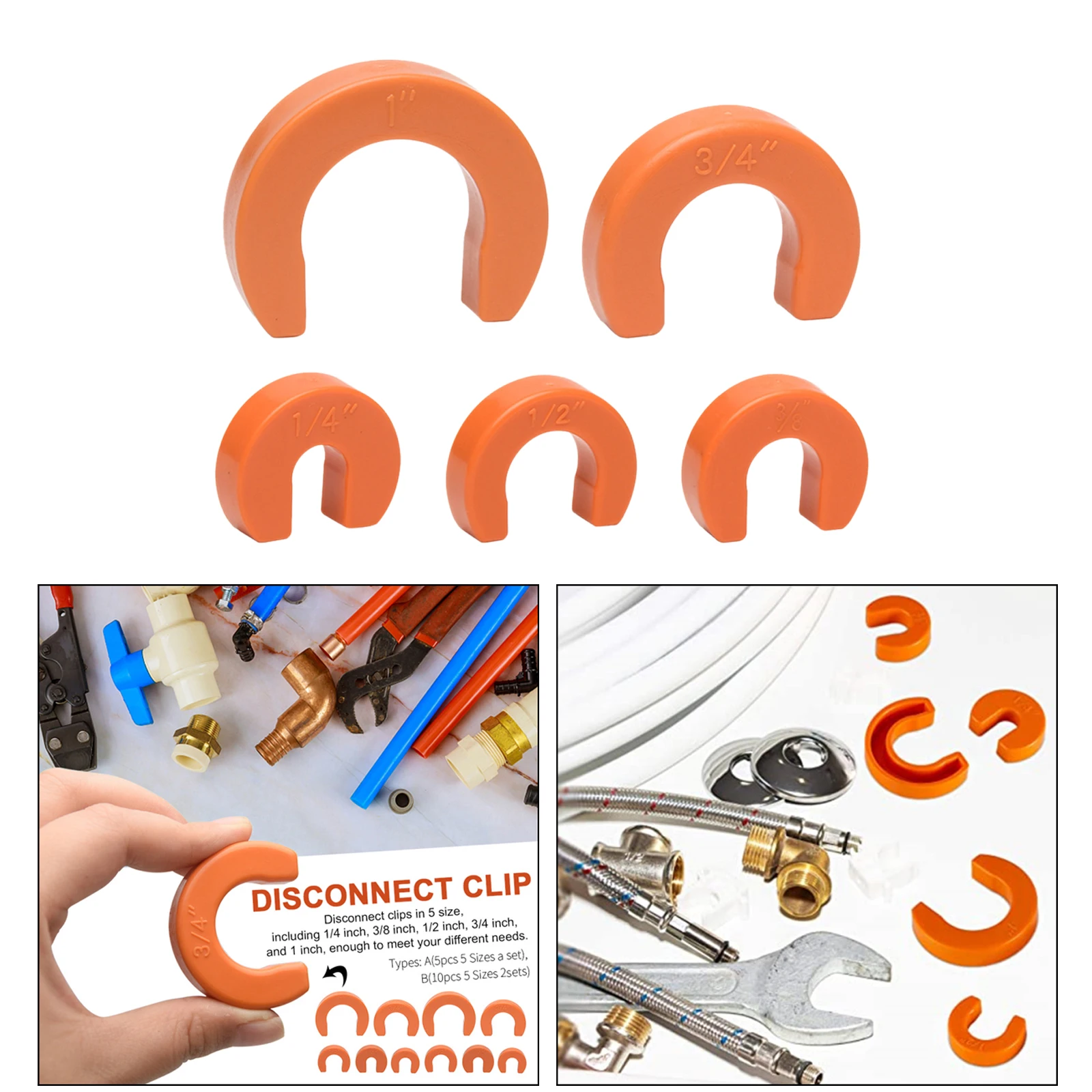 5 Sizes Push-Fit Disconnect Clip 1/4