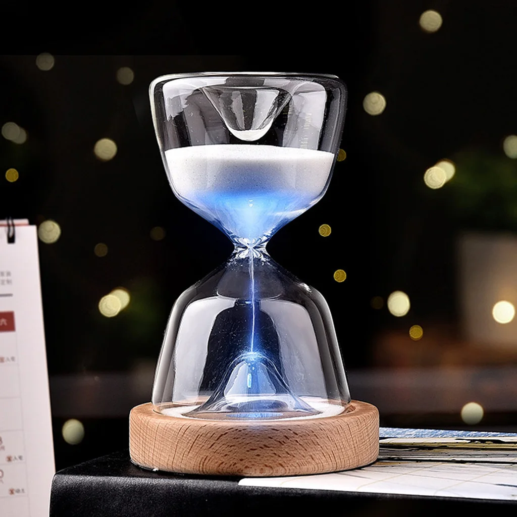 Night light Romantic Colorful Sandglass Decor Lamp Gift 15Minute Hourglass Timer 