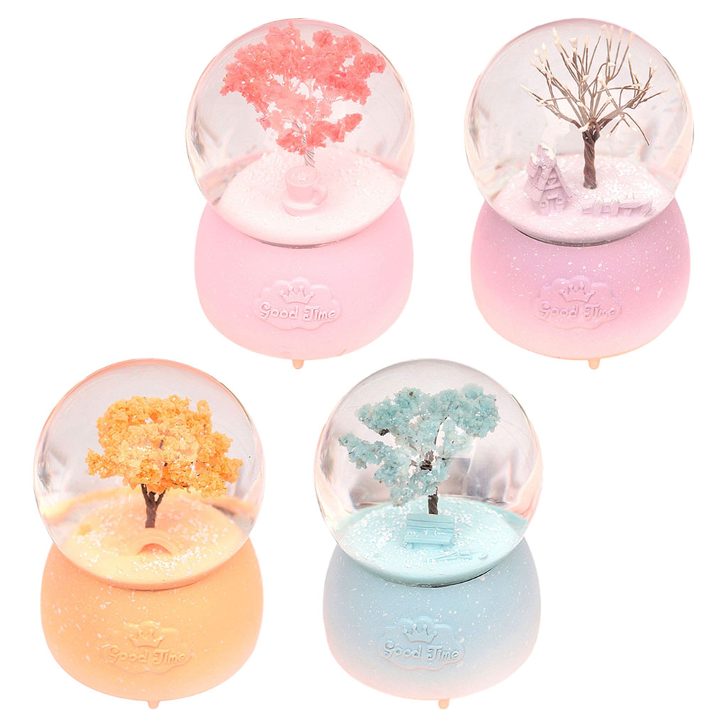Snowflake Crystal Ball Music Box Decoration Tree Home Decoration Music Box Children Student Birthday Gift Snow Ornaments