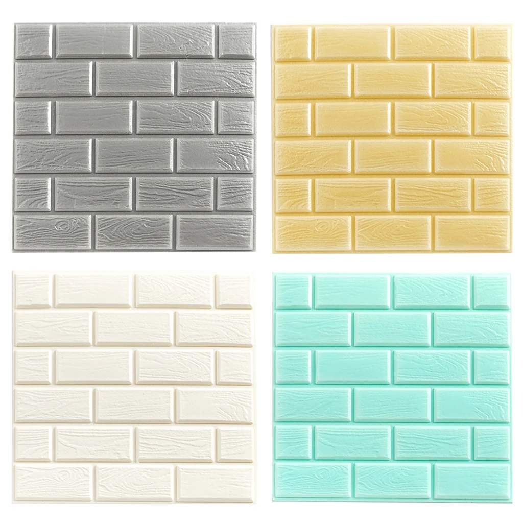 3D PE Foam Tile Brick Wall Sticker Decal Self-Adhesive DIY Panels Decor