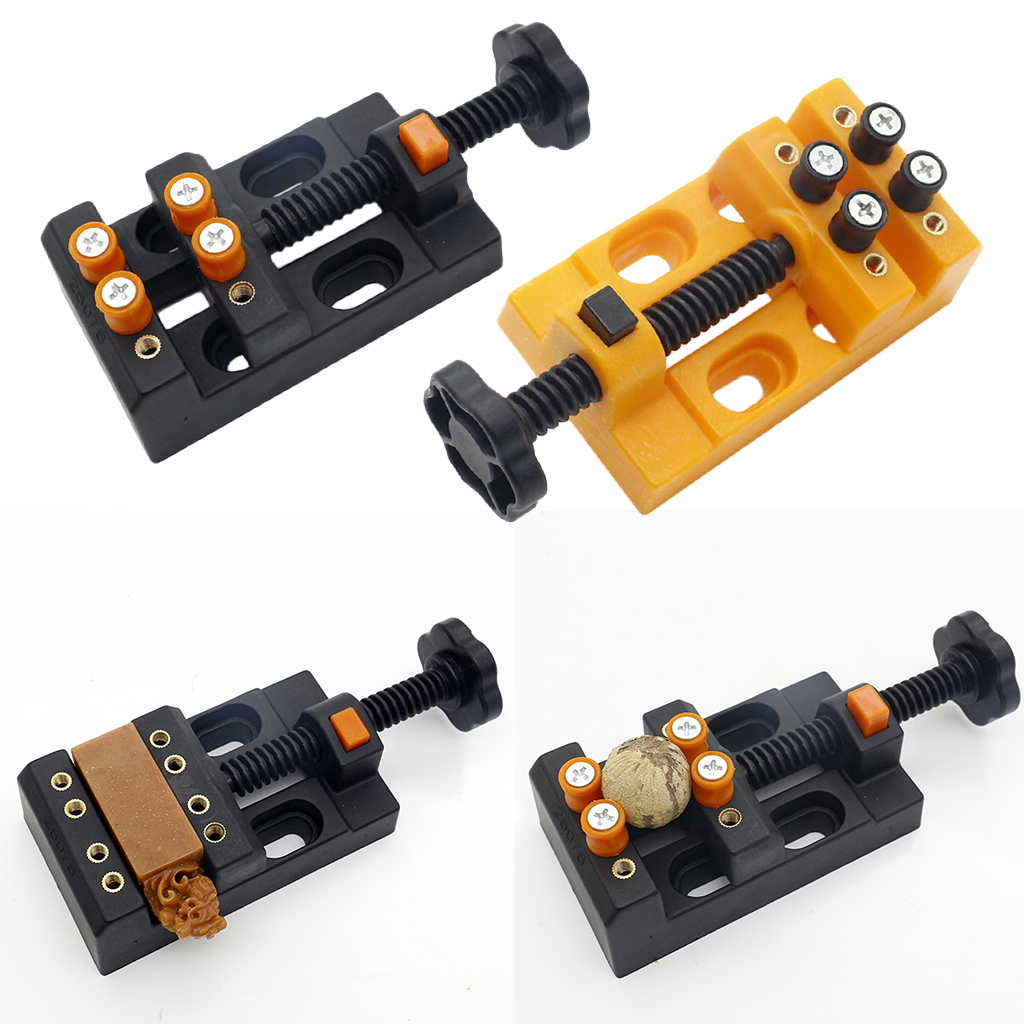 Universal Mini Drill Press Walnut Vice Clamp Table Bench Vice DIY Sculpture Hobby Craft Carving Tool Orange Black