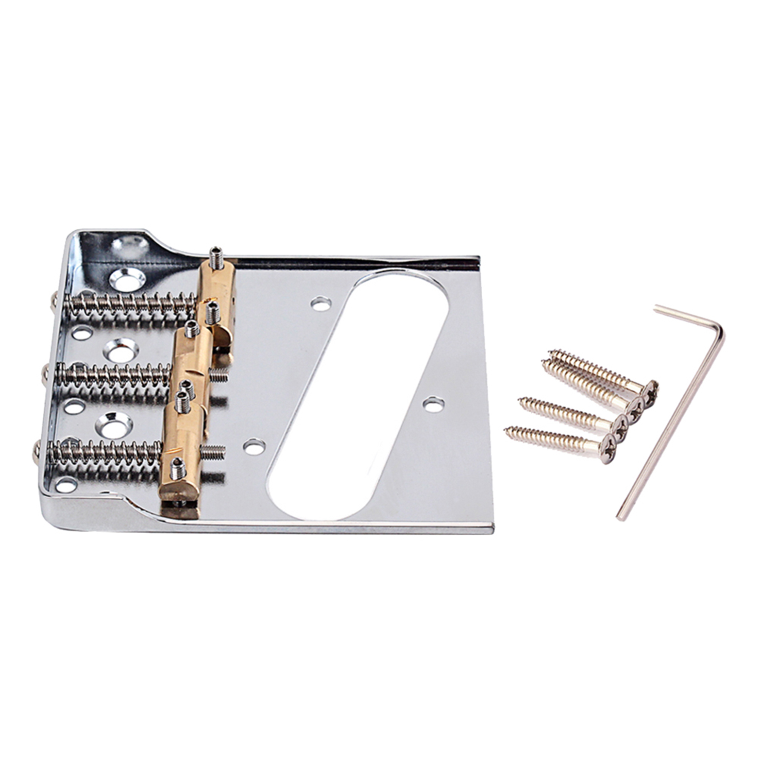 Compensated 3-Saddle Bridge for TL-Style Guitar, Chrome for Electric Guitar Parts