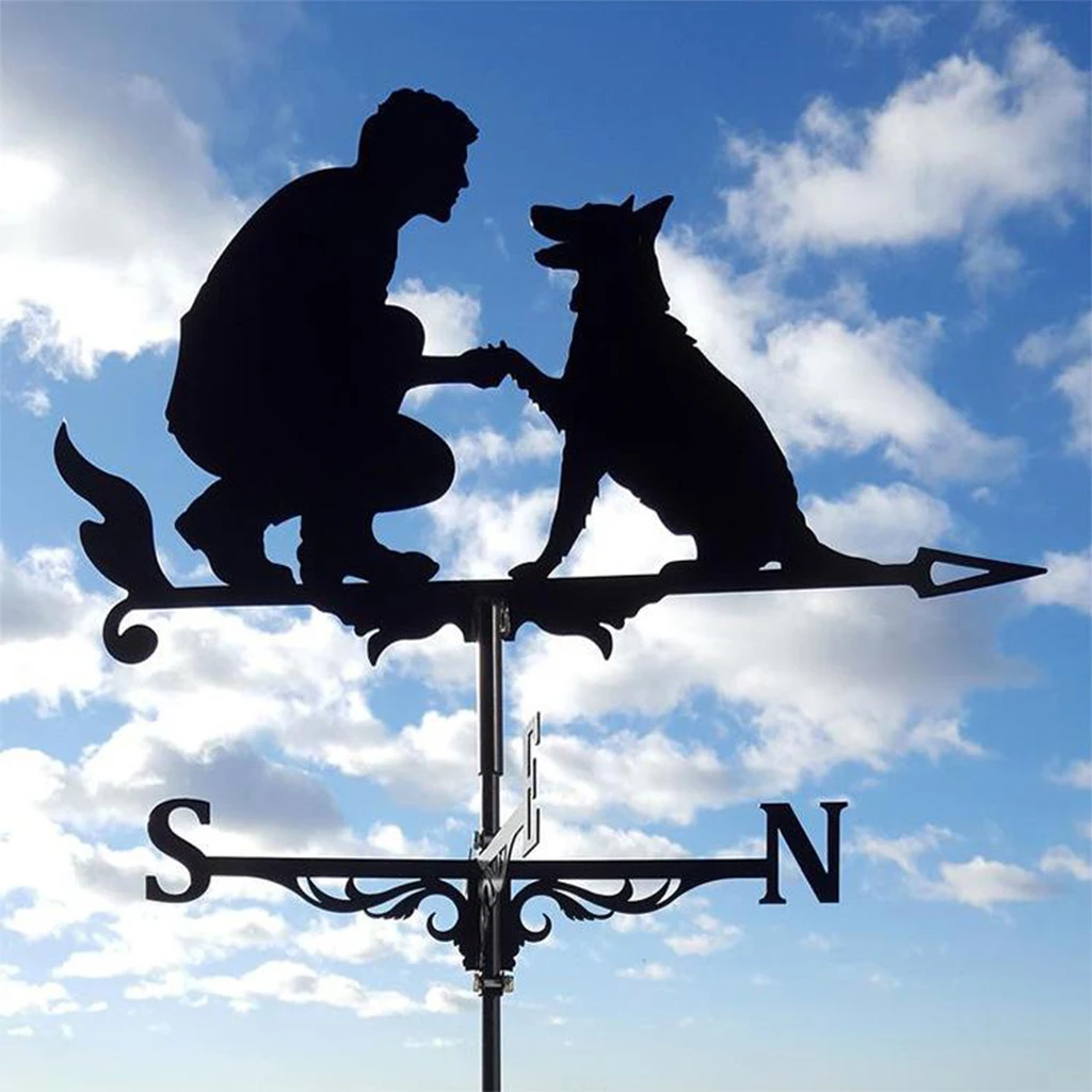 Iron Weather Vane Wind Direction Outdoor Garden Stake Farm Roof Mount Direction Indicator Kit Decor