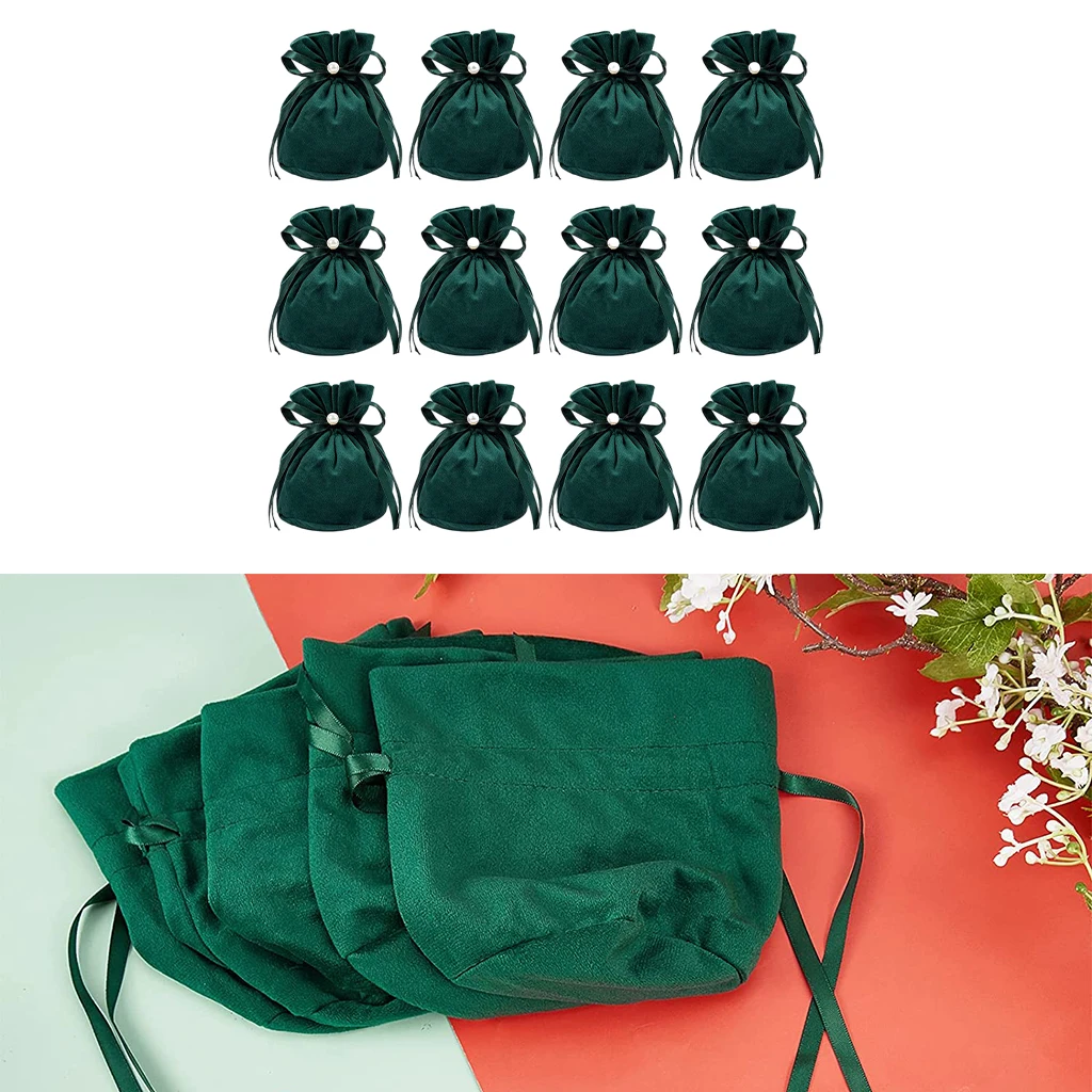 12Pack Velvet Bag Drawstring Candy Storage Gift Bags Christmas Party Favors