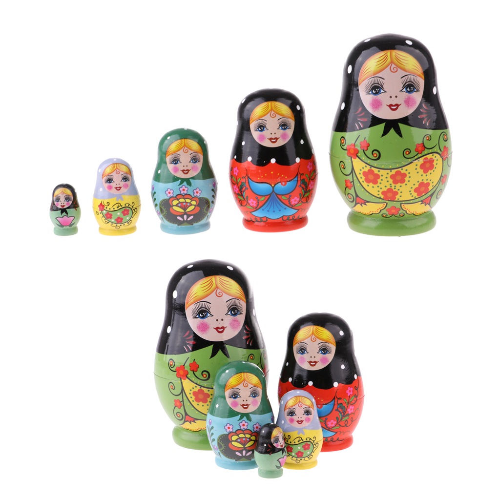 Wooden Russian Nesting Dolls Babushka Matryoshka Craft Home Decoration