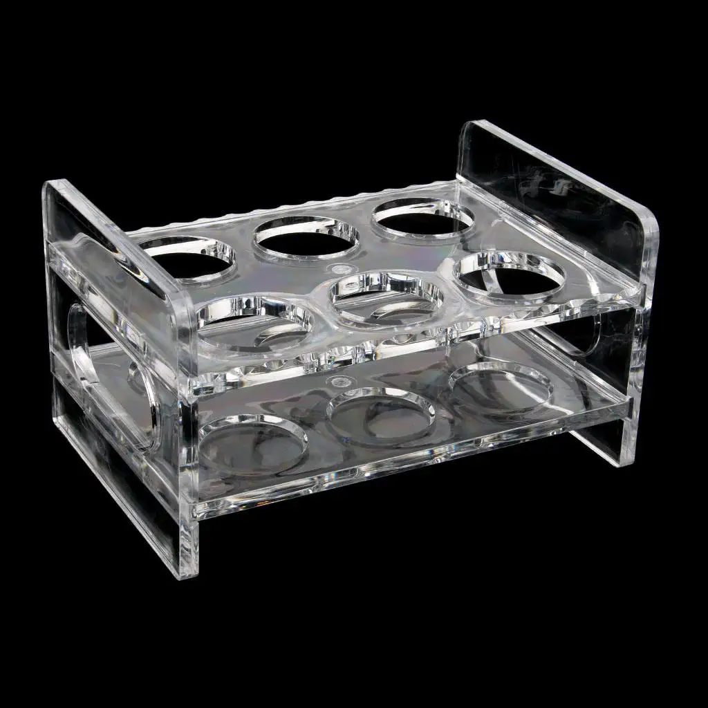 6-Hole Clear Acrylic Shot Glass Holder Rack Barware Whisky Cup Serving Tray Shock Resistant and Wear Resistant