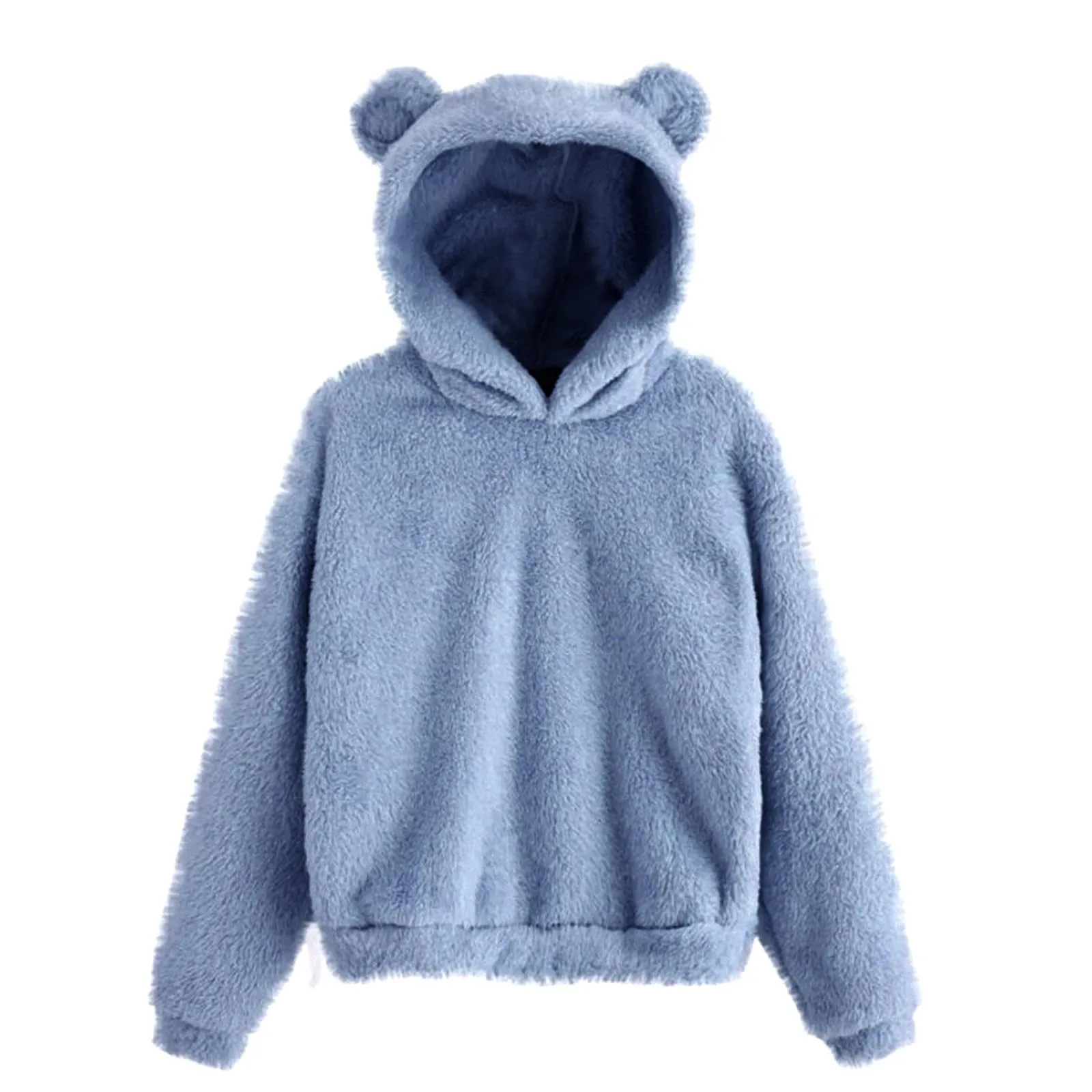 hoodie jacket 5XL Cute Bear Ear Fuzzy Hoodie Pullover Korean Fashion Loose Warm Fleece Sweatshirt Women's Hoodies Jacket Coat худи оверсайз teddy bear hoodie