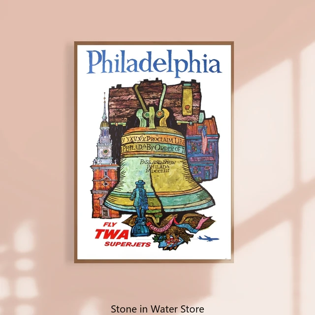 Reprint Of A Vintage Twa Airline Travel Poster To Philadelphia Art Retro  Vintage Poster Print Home Decor Wall Painting - Painting & Calligraphy -  AliExpress