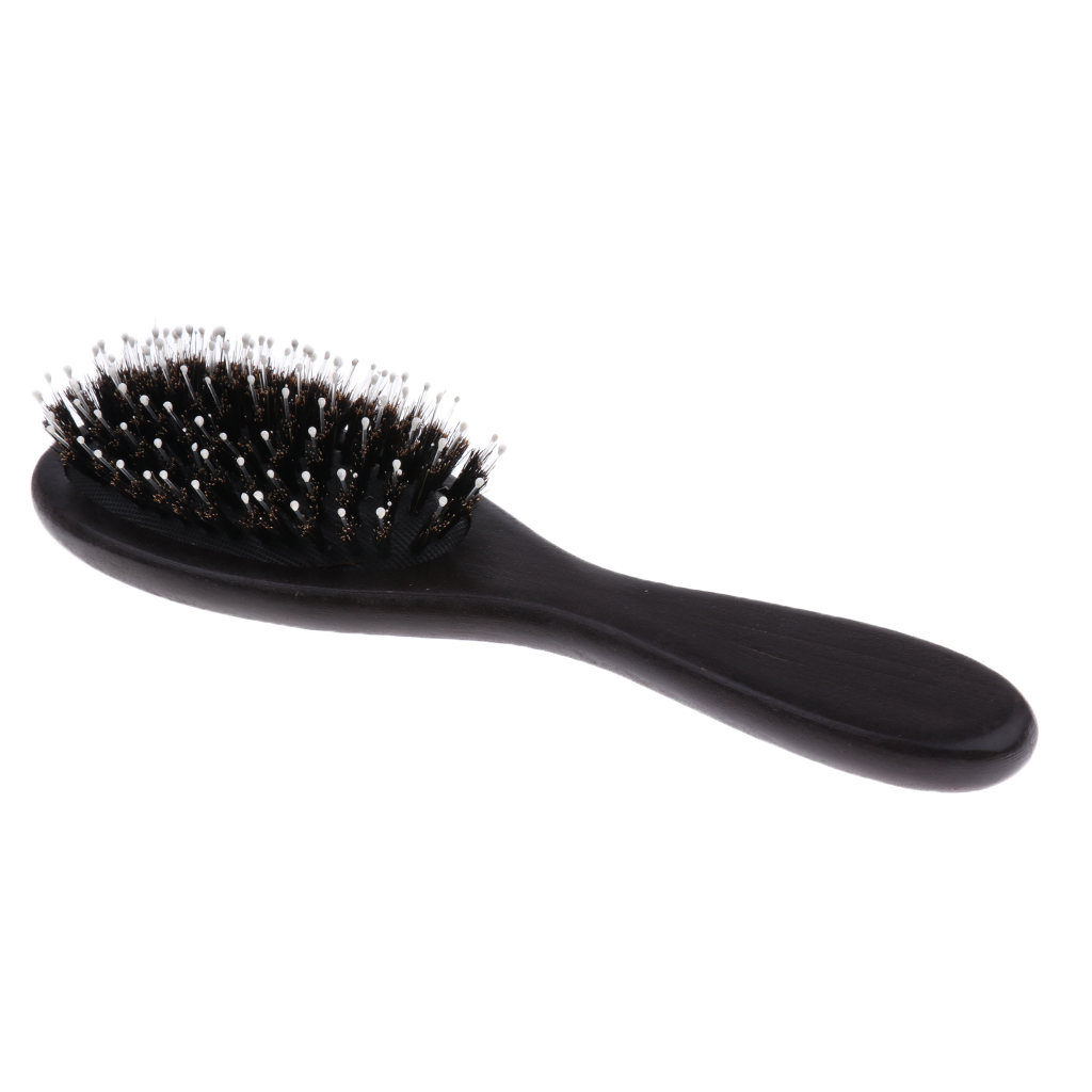 Pro Boar Bristle Hair Comb Hair Brush with Stainless Steel Handle