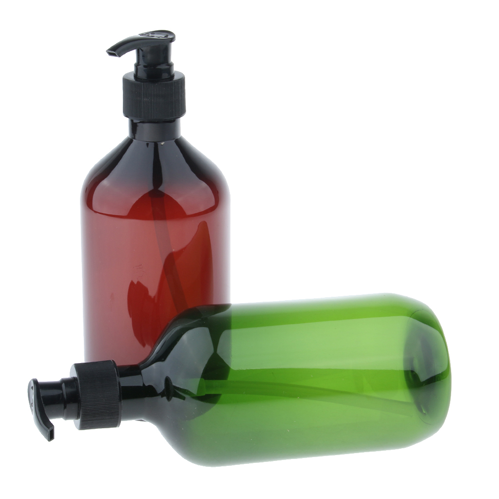 2 Pieces 500ml Refillable Pump Bottle Empty Shampoo Dispensing Container