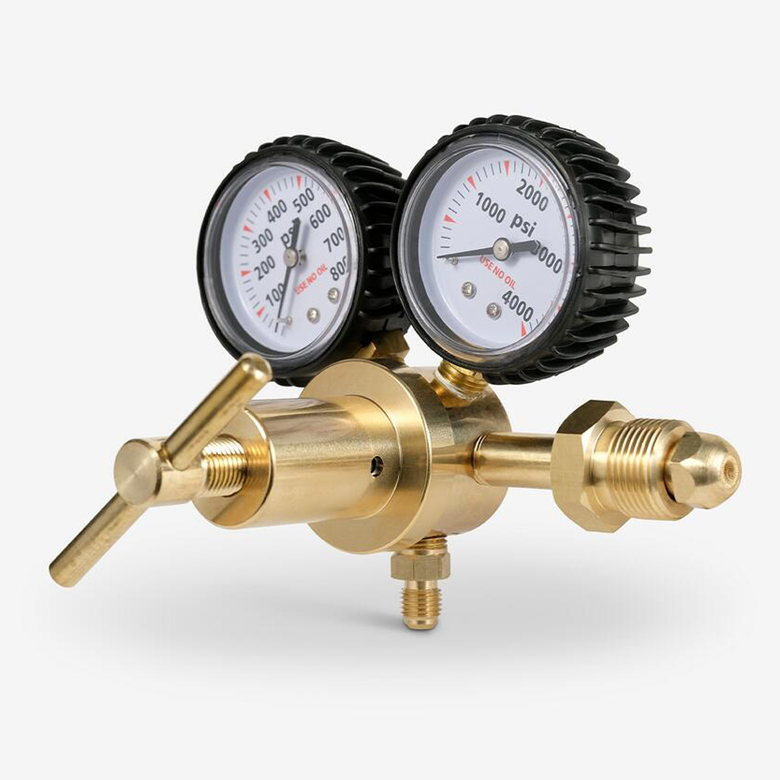 Nitrogen Regulator Gauge Pressure Equipment Brass CGA580 Inlet Connection Gauges 0-800PSI CGA580 Inlet 1/4 inch Flare Output