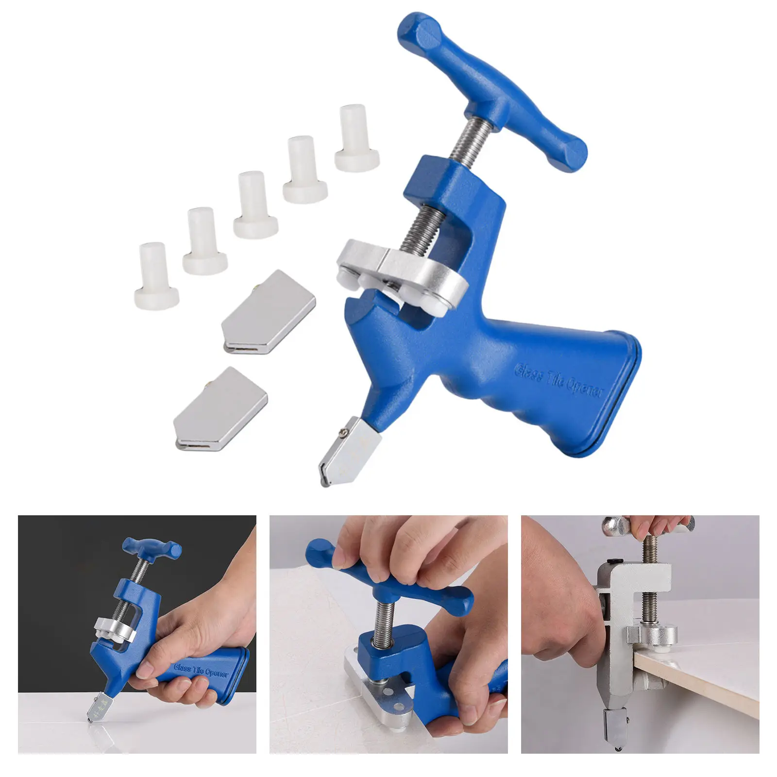 2 in 1 Glass Cutter Tool Easy Glide Hand Cutting Tool with Breaking Pliers Manual Roller Knife Opener for Tiles Windows Ceramic