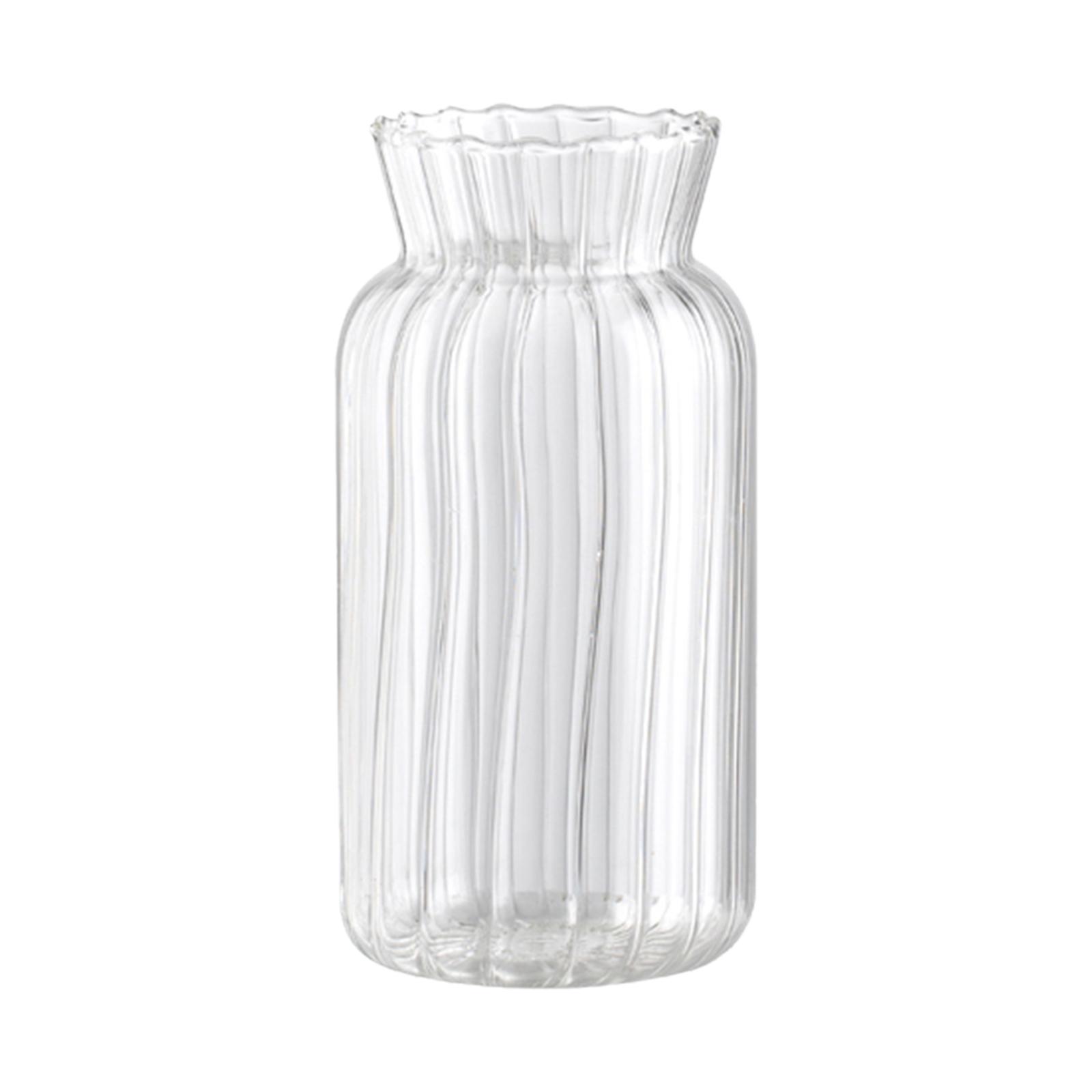 2pc Clear Glass Flower Vase Stem Plant Jar Table Floral Display Decoration
