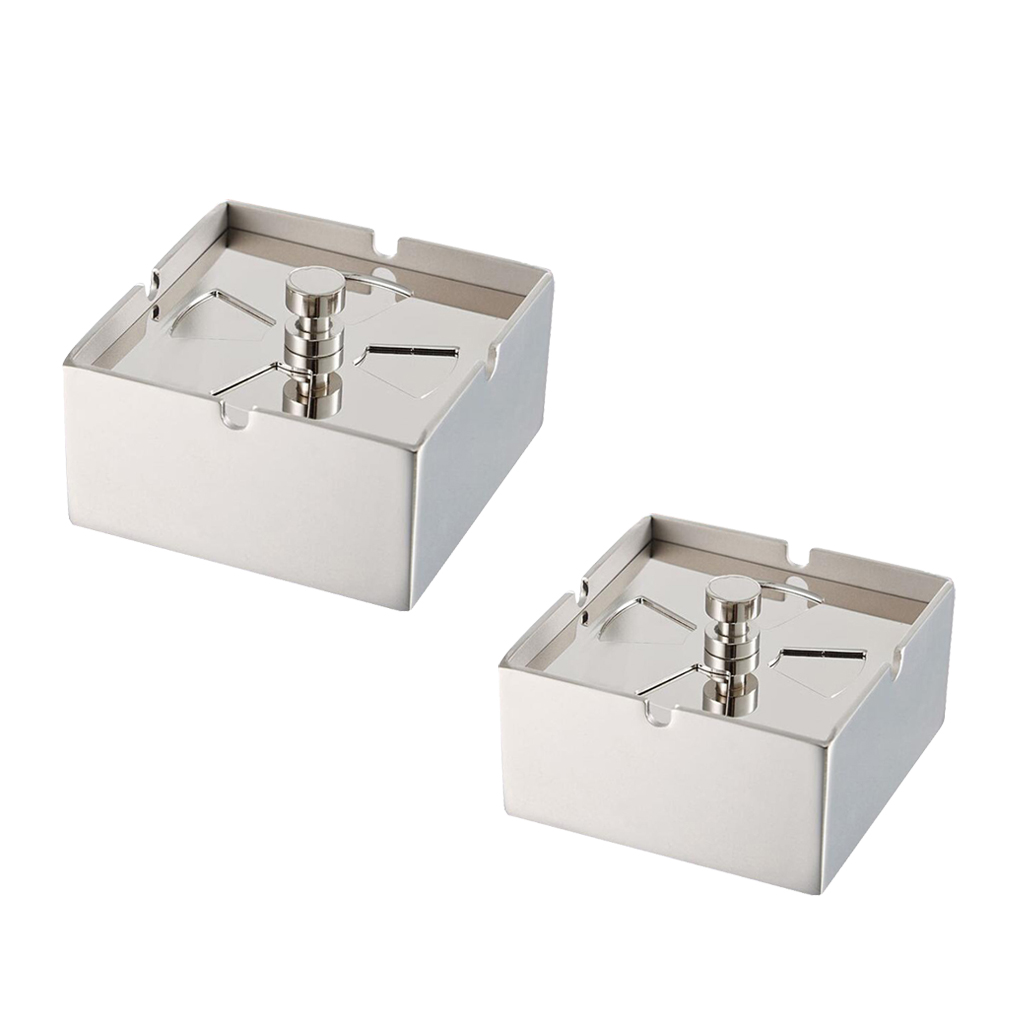 Stainless Steel Square Cigarette Ashtray Ash Tray Home Pub House Cafe Indoor Outdoor Home Office Car 5