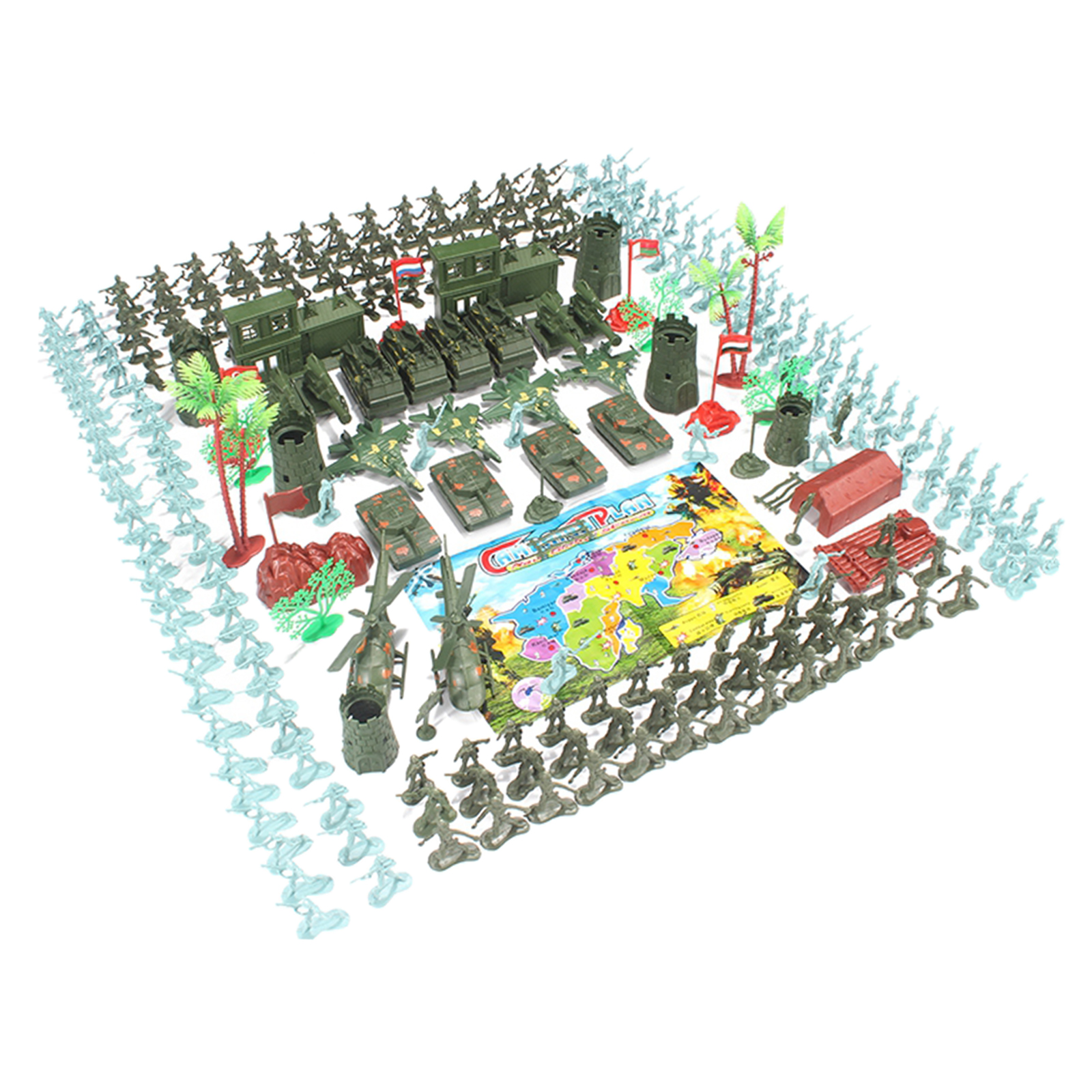 280pcs  War Simulation Ancient Soldier Static Army Figures Model Toy