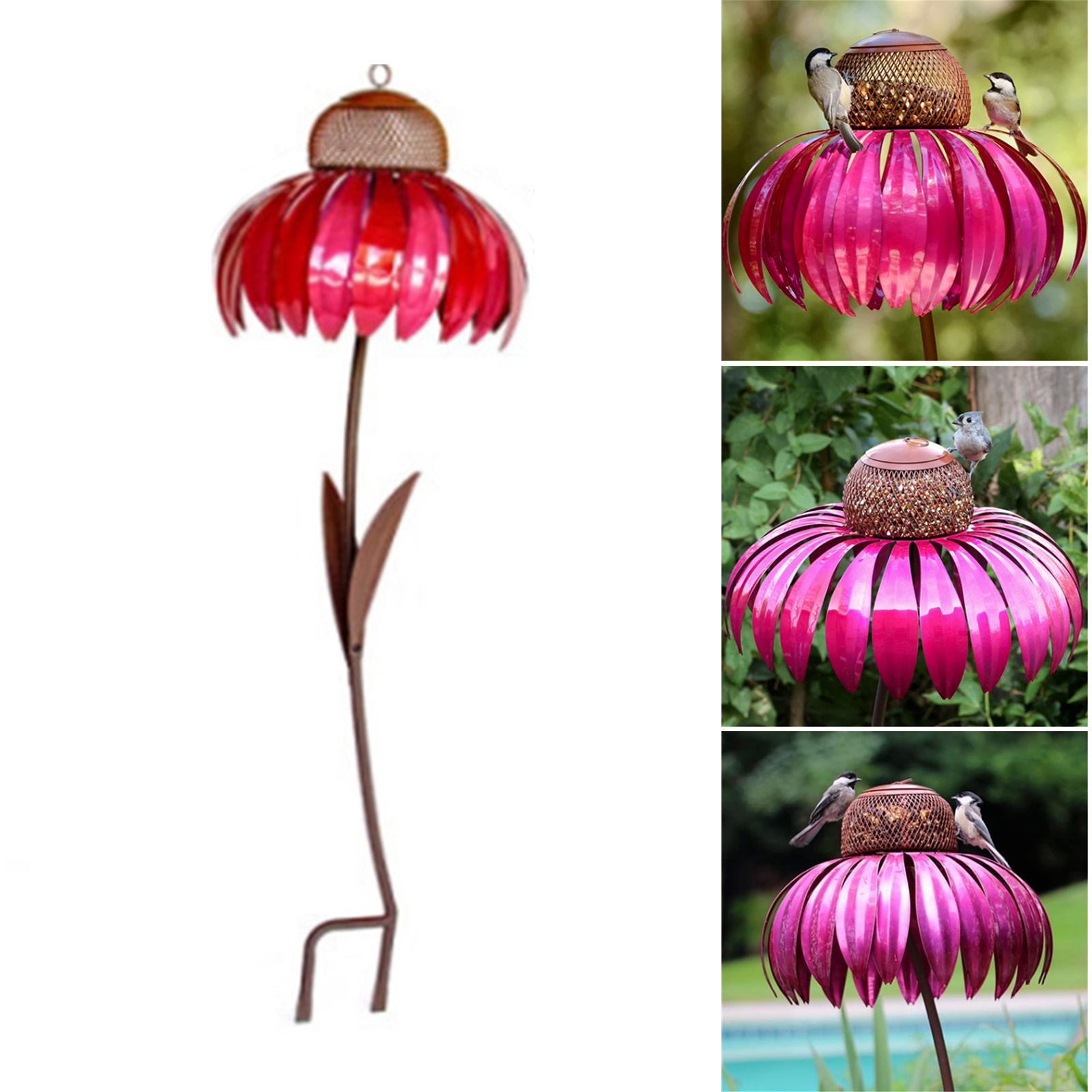 handmade sensation pink coneflower bird feeder