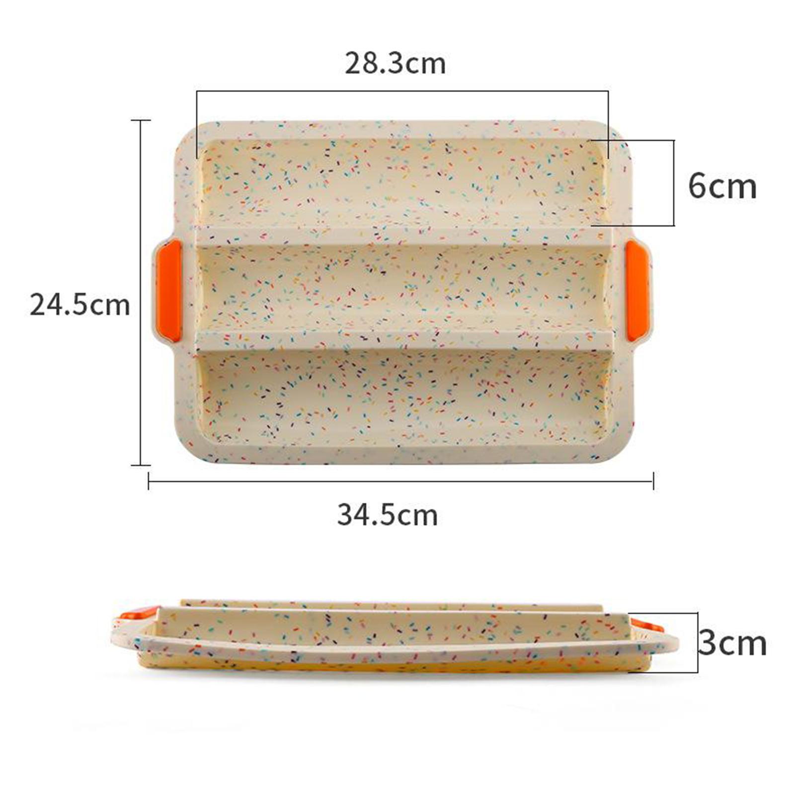Silicone Lasagna Trio Pan Lasagna Pan Baguette Form French Bread Hot Dog Mold Non Slip Cookware for Roasting Lasagna