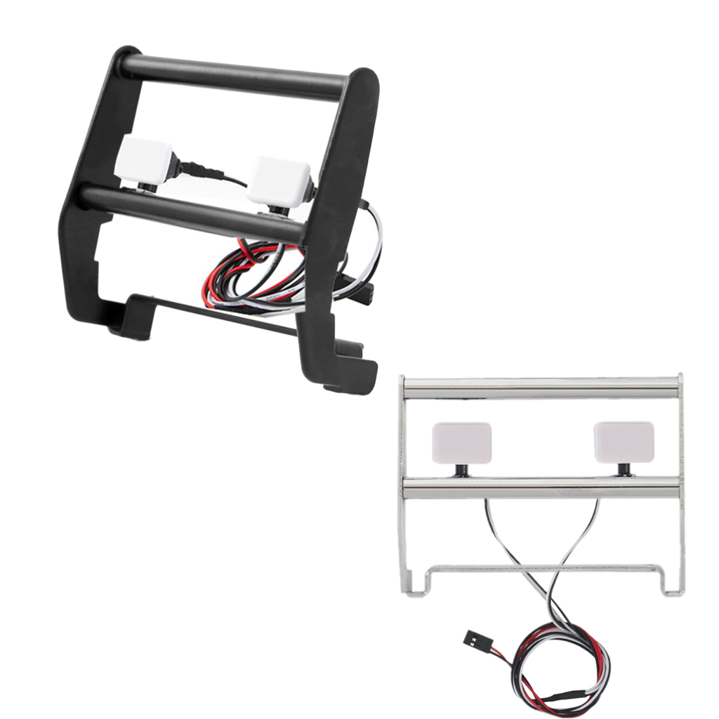 RC Metal Front Bumper Bull Bar w/ LED Light for Axial SCX10 90046 GEN8 RC 1/10 Scale Rock Crawler Hobby Car Upgrade Spare Parts