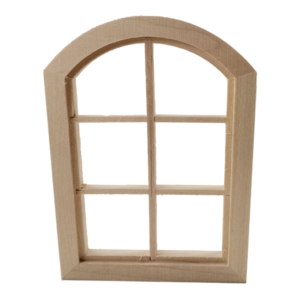 Doll House Windows Model Unpainted Mini Furniture House Decoration DIY