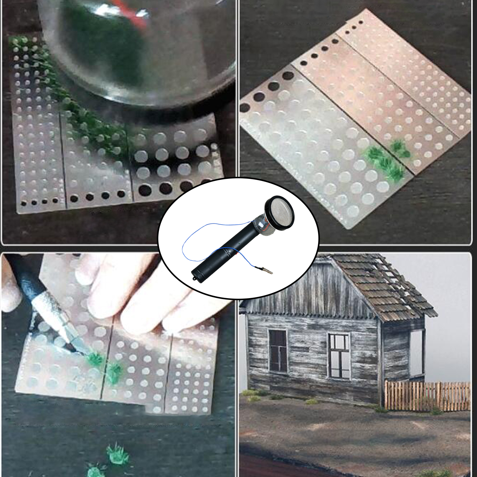 Mini Flocking Machine Static Grass Applicator Battery Powered Antiskid Handle Sandbox Model Supplies Kit