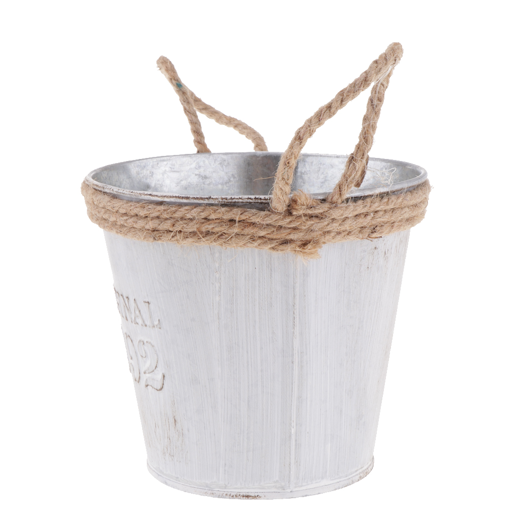 Vintage Metal Tin Succulent Flower Vases Plants Pot Flower Planter Bucket