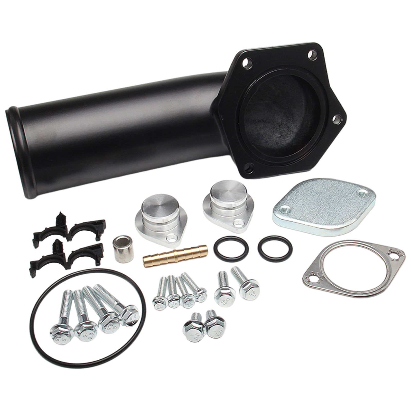 Intake Elbow Pipe Repalcement 6.4L High Flow Black Powerstroke 391Ci Parts 2008-2010 Valve Kit for Ford Super Duty