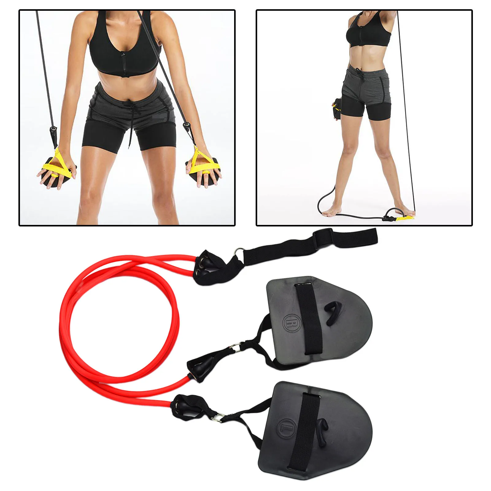 Arm Strength Trainer Resistance Bands Swimming Fitness Exercise Paddle Workout Simulation Elastic Band