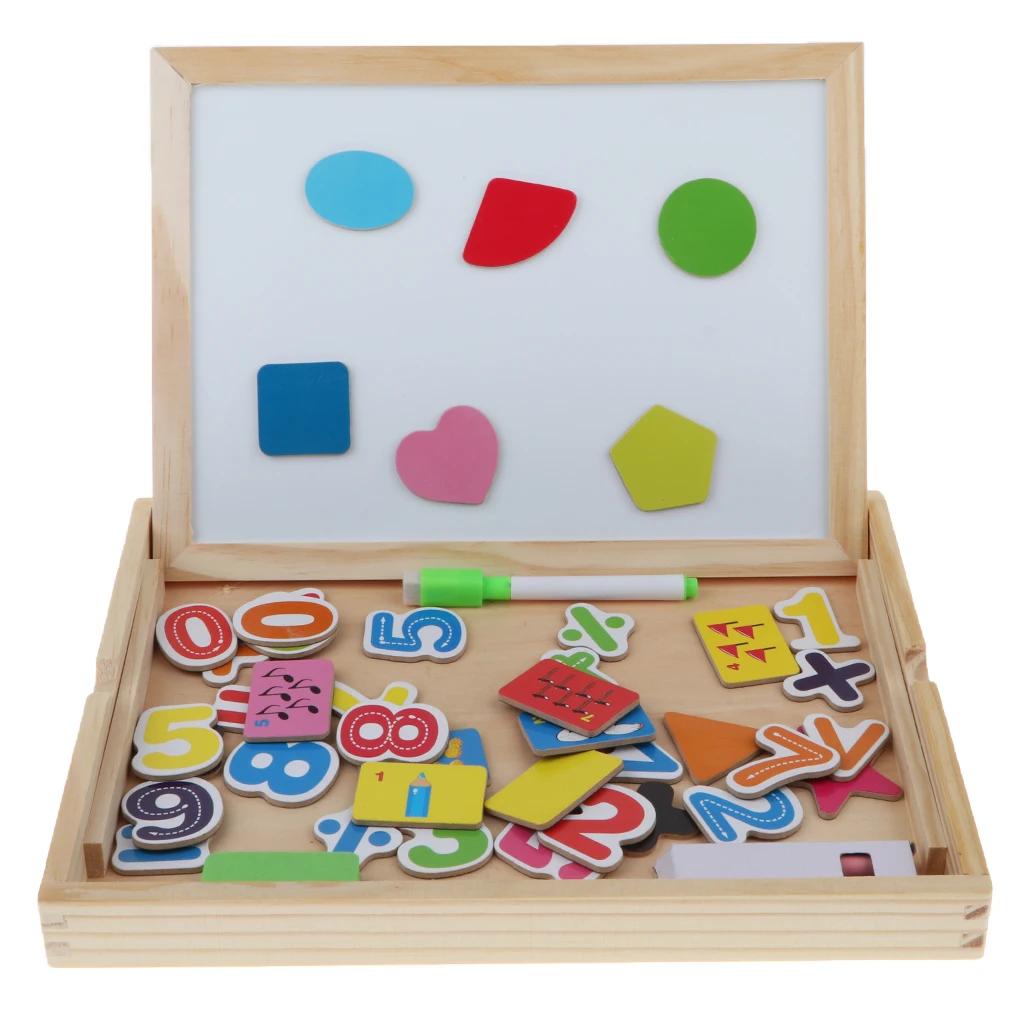 Mathematics & Magnetic Blackboard White Board Wooden Math Box Learning Numbers Letters Kids Educational Toy