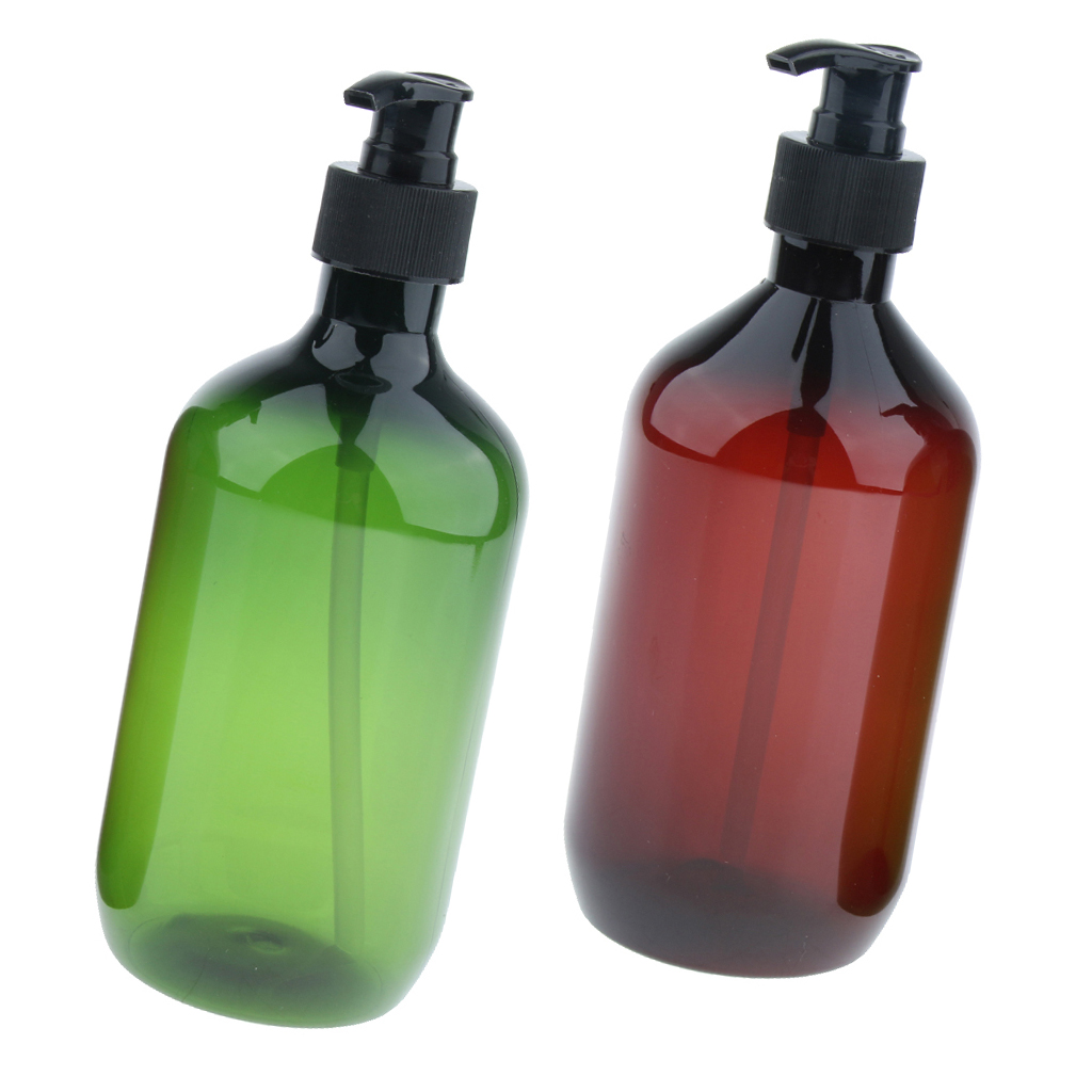 2 Pieces 500ml Refillable Pump Bottle Empty Shampoo Dispensing Container