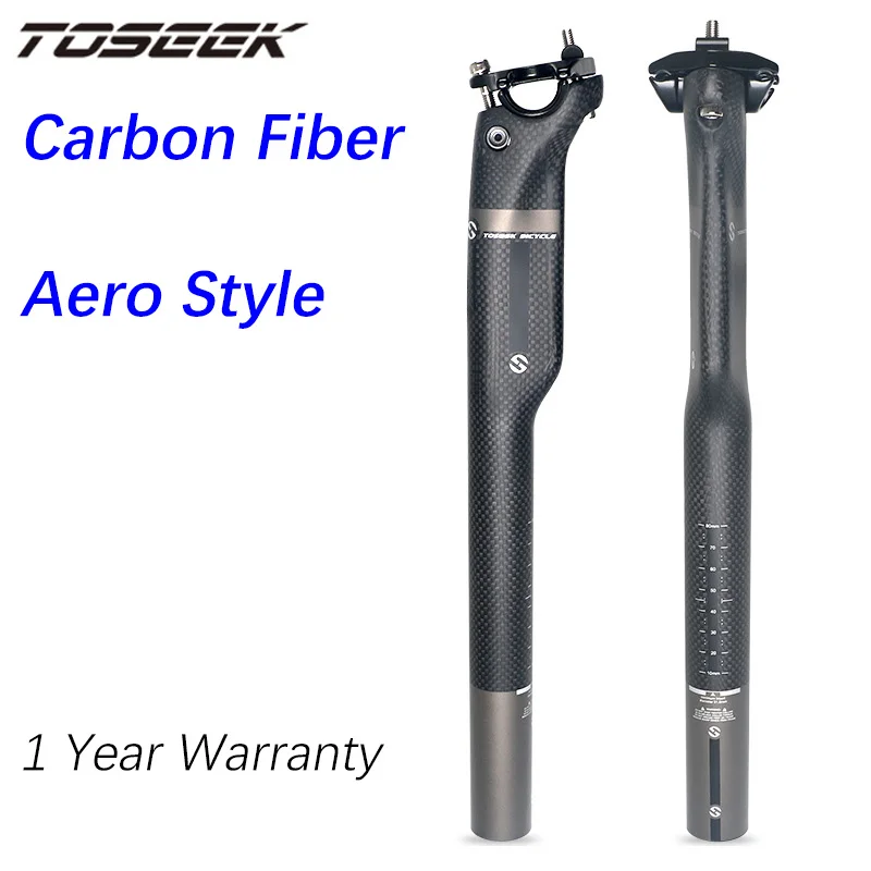 TOSEEK 3K Twill pleine fibre de carbone seatposts Vélo Tube de selle 27.2/30.8/31.6mm 