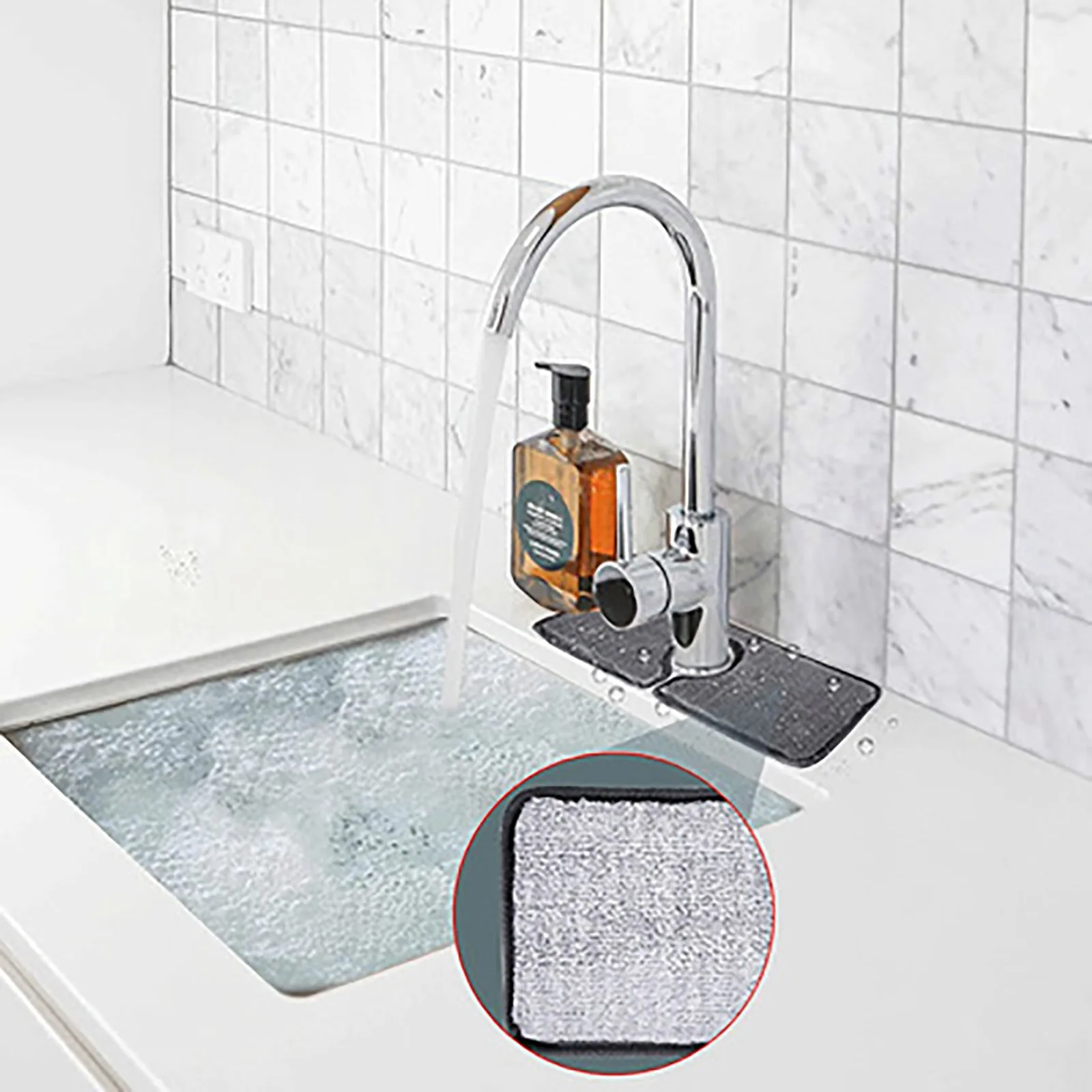 1/2/3/4個シンクbacksplashのキッチン蛇口吸収パッド浴室の蛇口のシンクスプラッシュガードマイクロファイバーパッドマットアクセサリー|クリーニングクロス|  - AliExpress