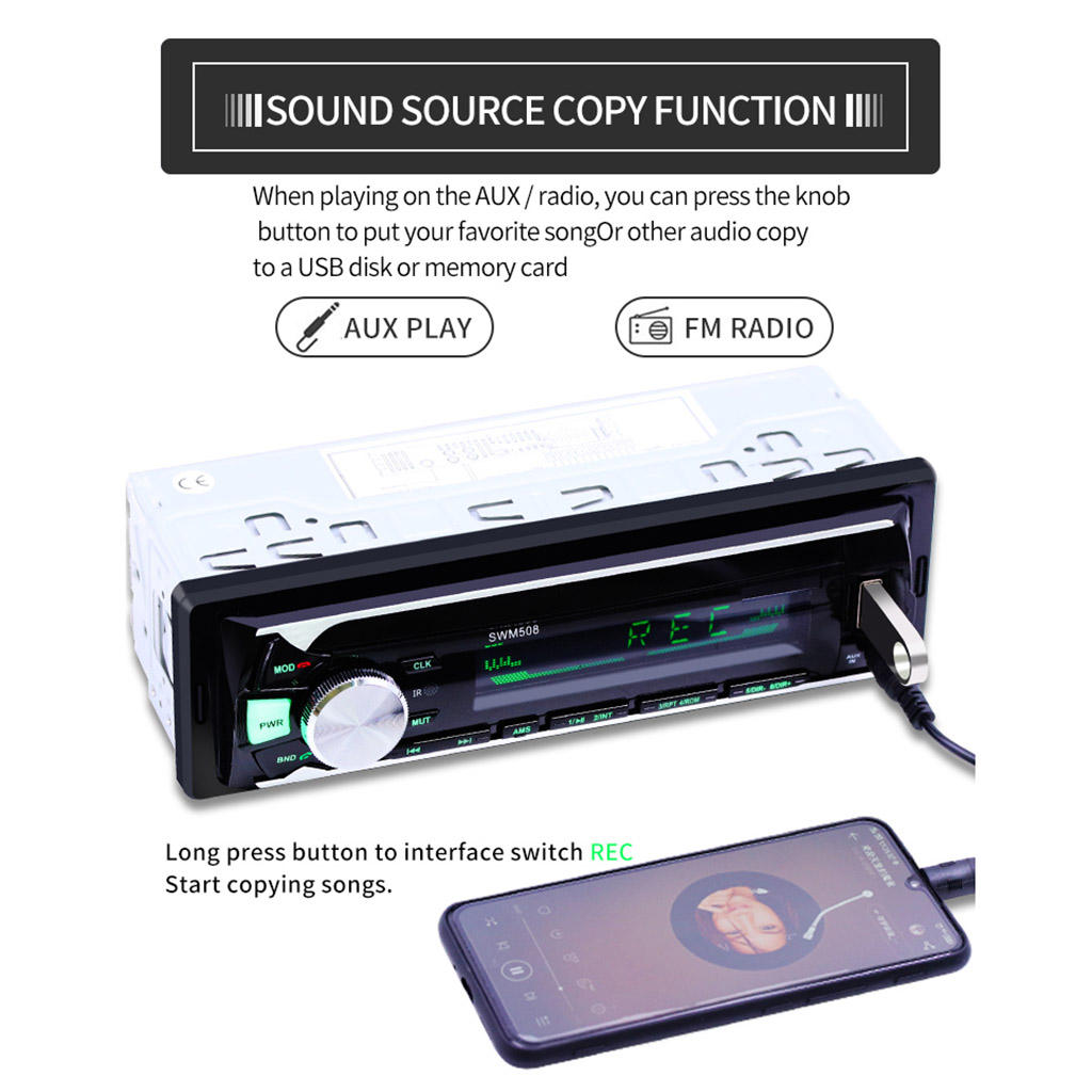 Car Radio MP3 Player Bluetooth,Digital Media Receiver -508BT